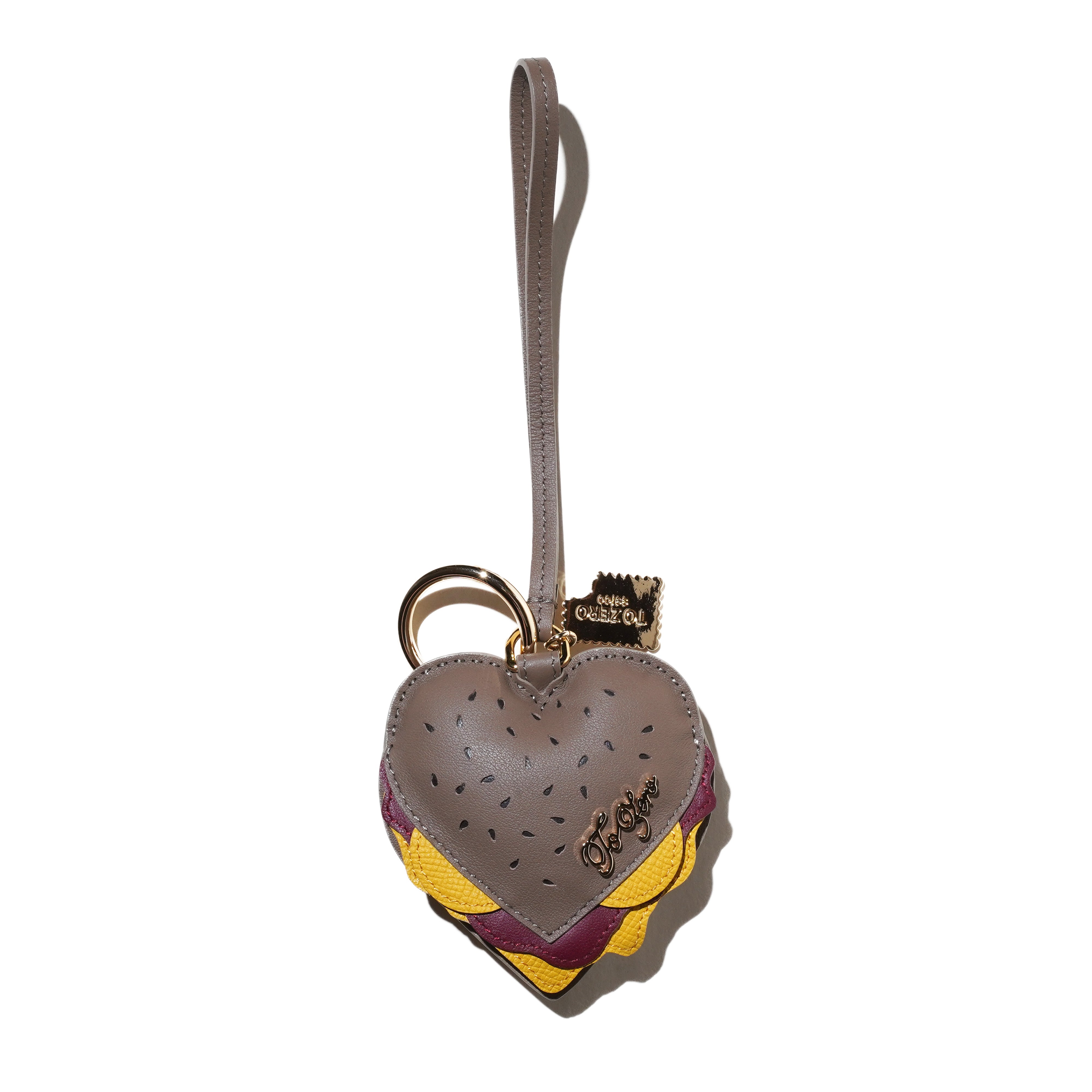 'THE BIG CHEESE' LEATHER BAG CHARM (BROWN)
