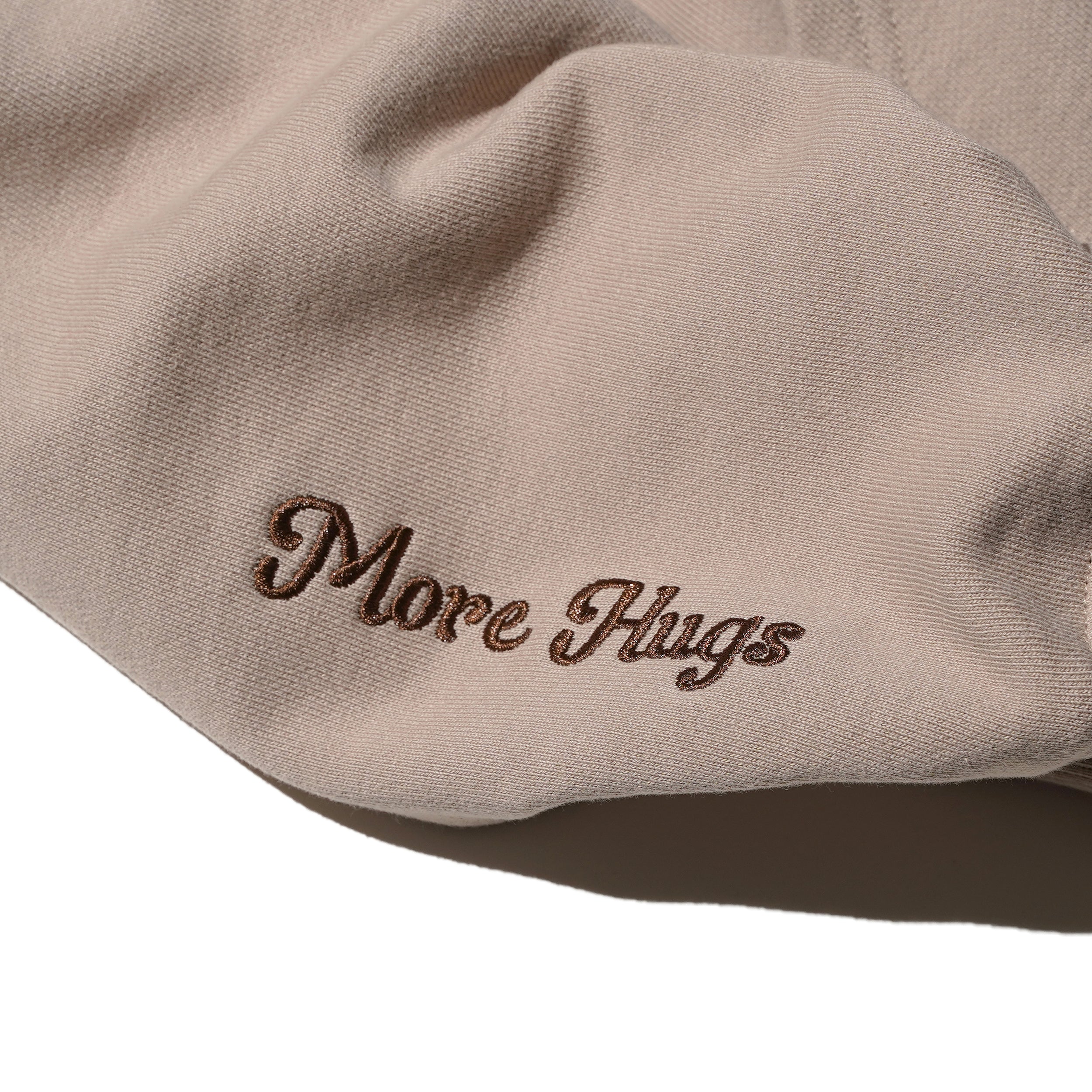 'MORE HUGS' 植絨印花連帽衛衣