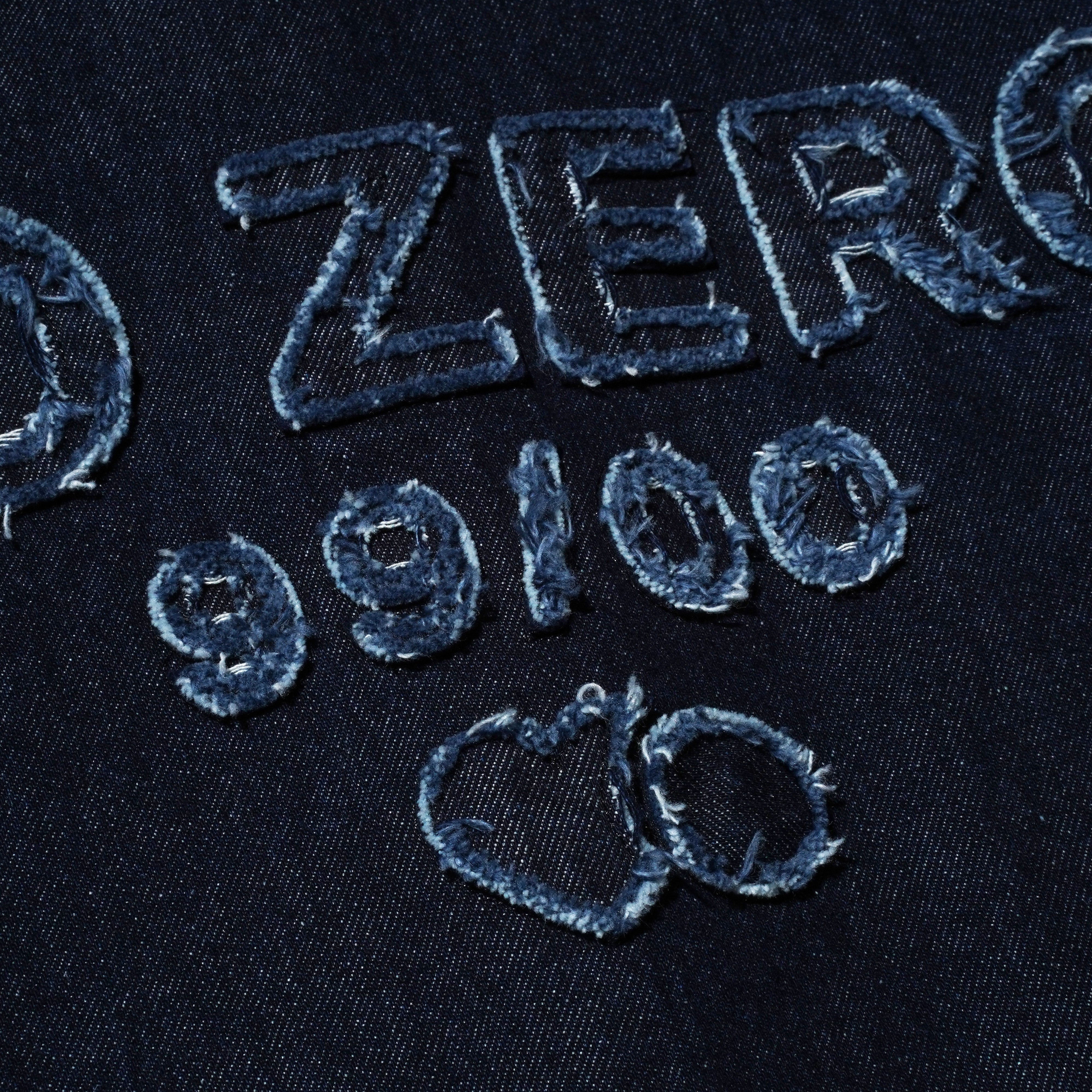 'TO ZERO 99/00' 拼色翻領工裝外套 (深藍色牛仔)