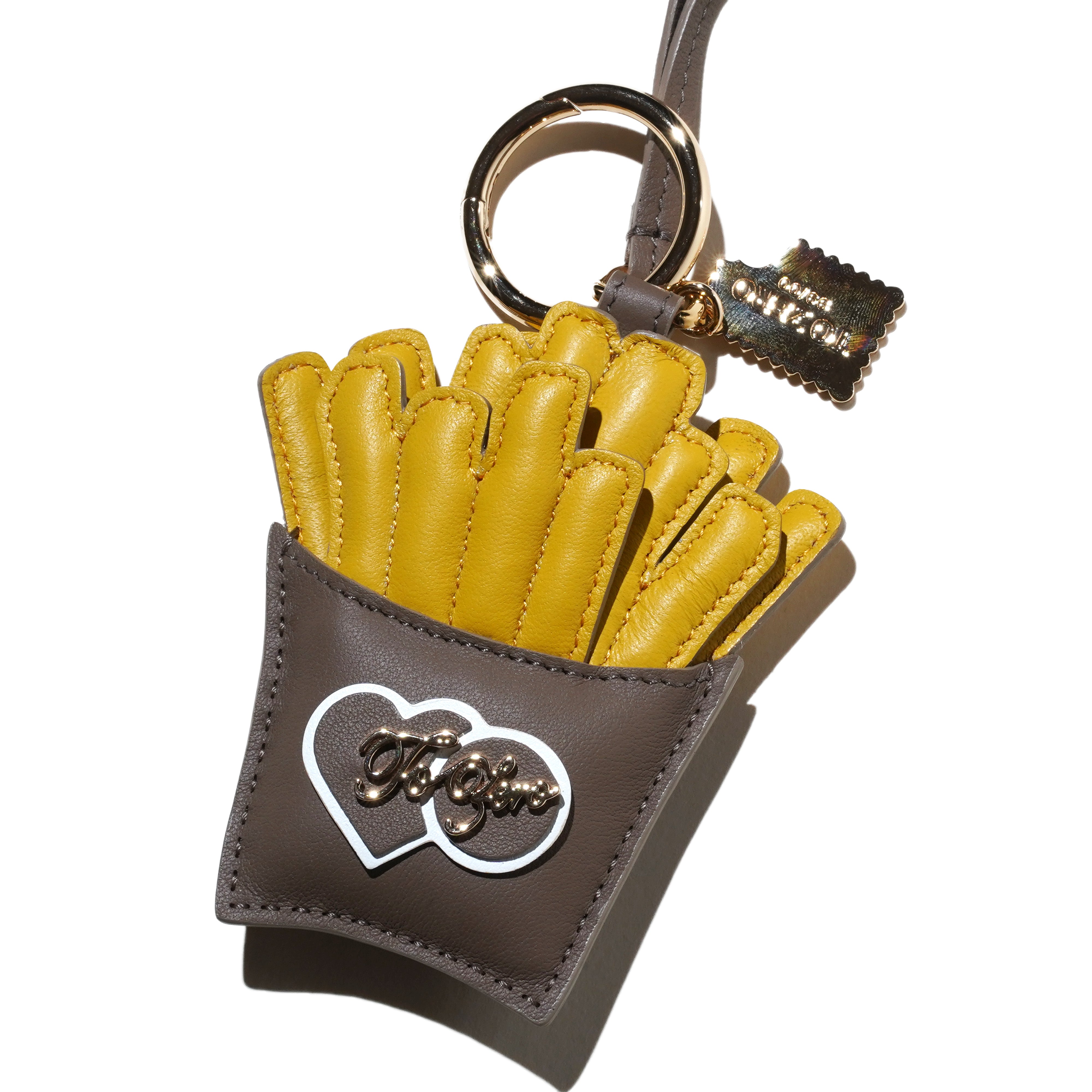 'THE CLASSIC COMBO' LEATHER BAG CHARM (BROWN)
