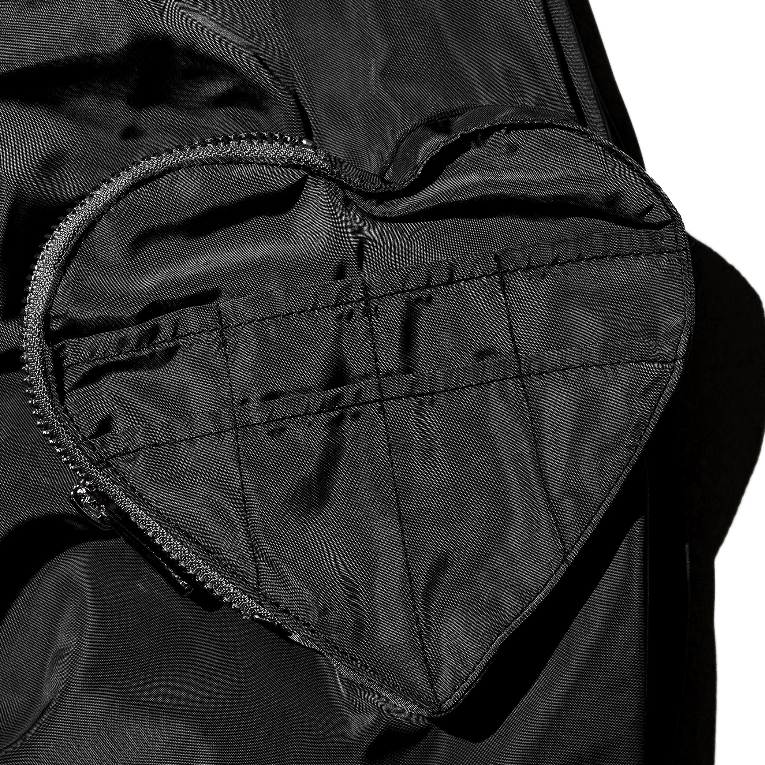 'MORE LOVE <3' TOGGLE BOMBER JACKET (BLACK)