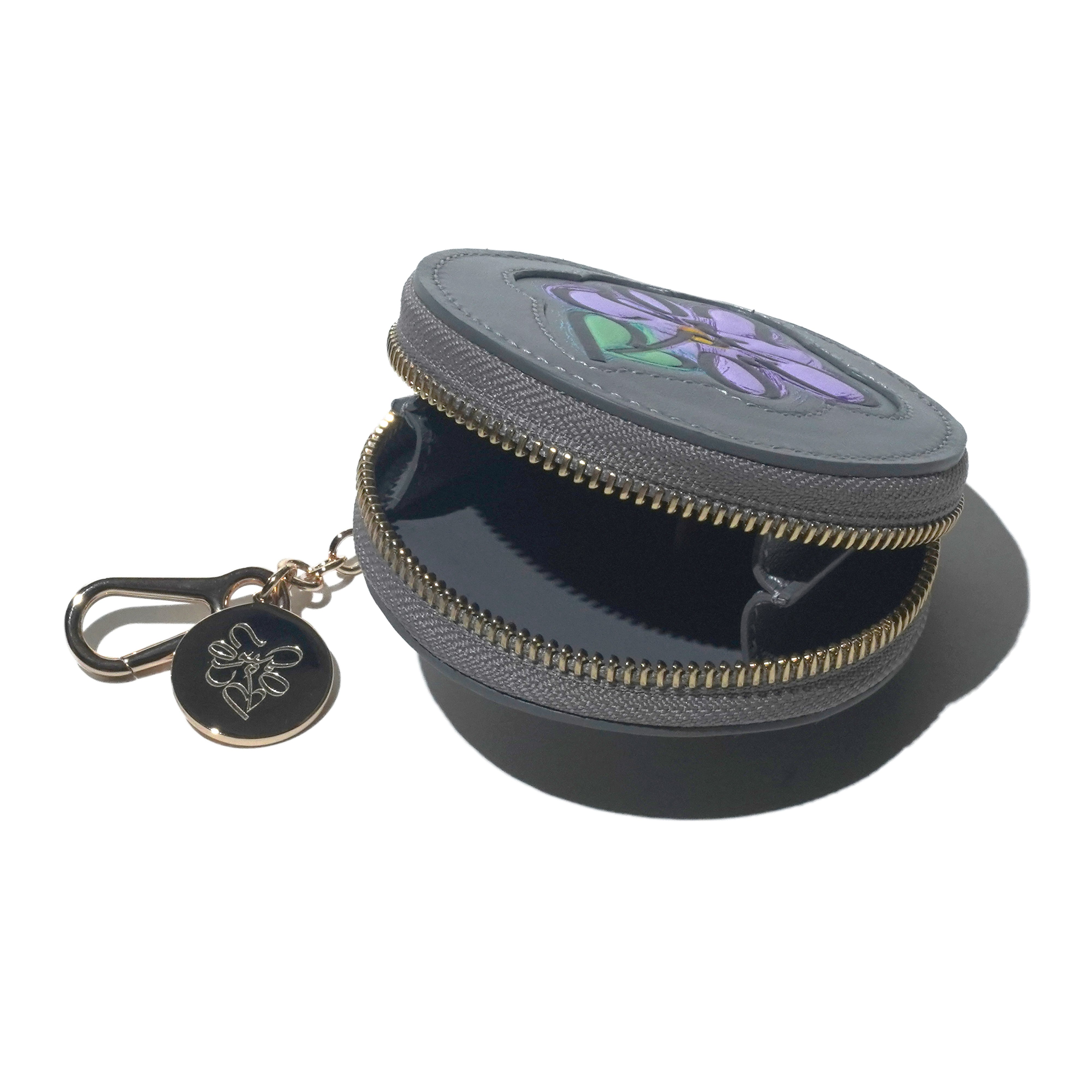 THE PETALS OF LOVE' COINS POUCH KEYCHAIN (GREY)