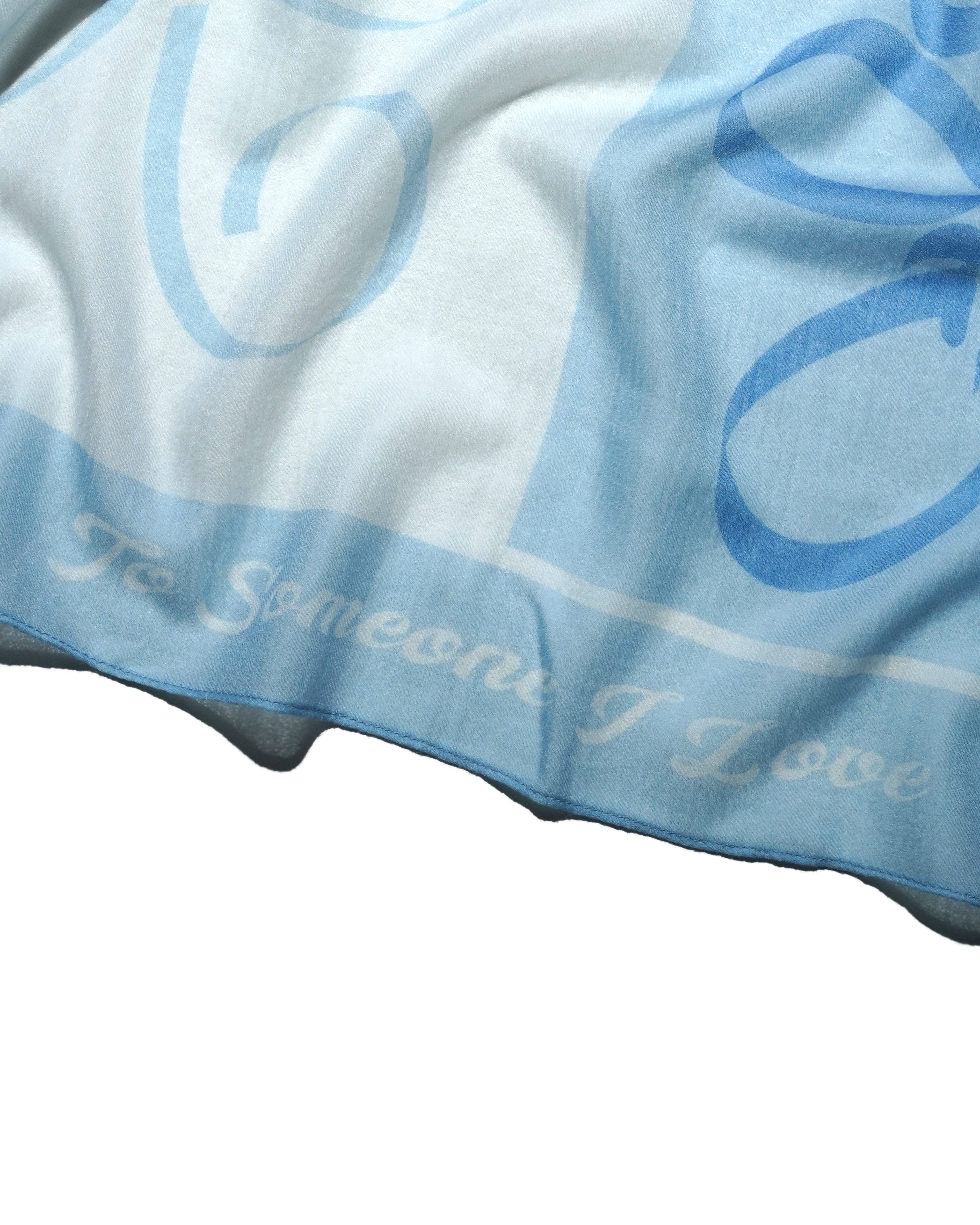'THE PETALS OF LOVE' SQUARE SCARF (SKY BLUE)