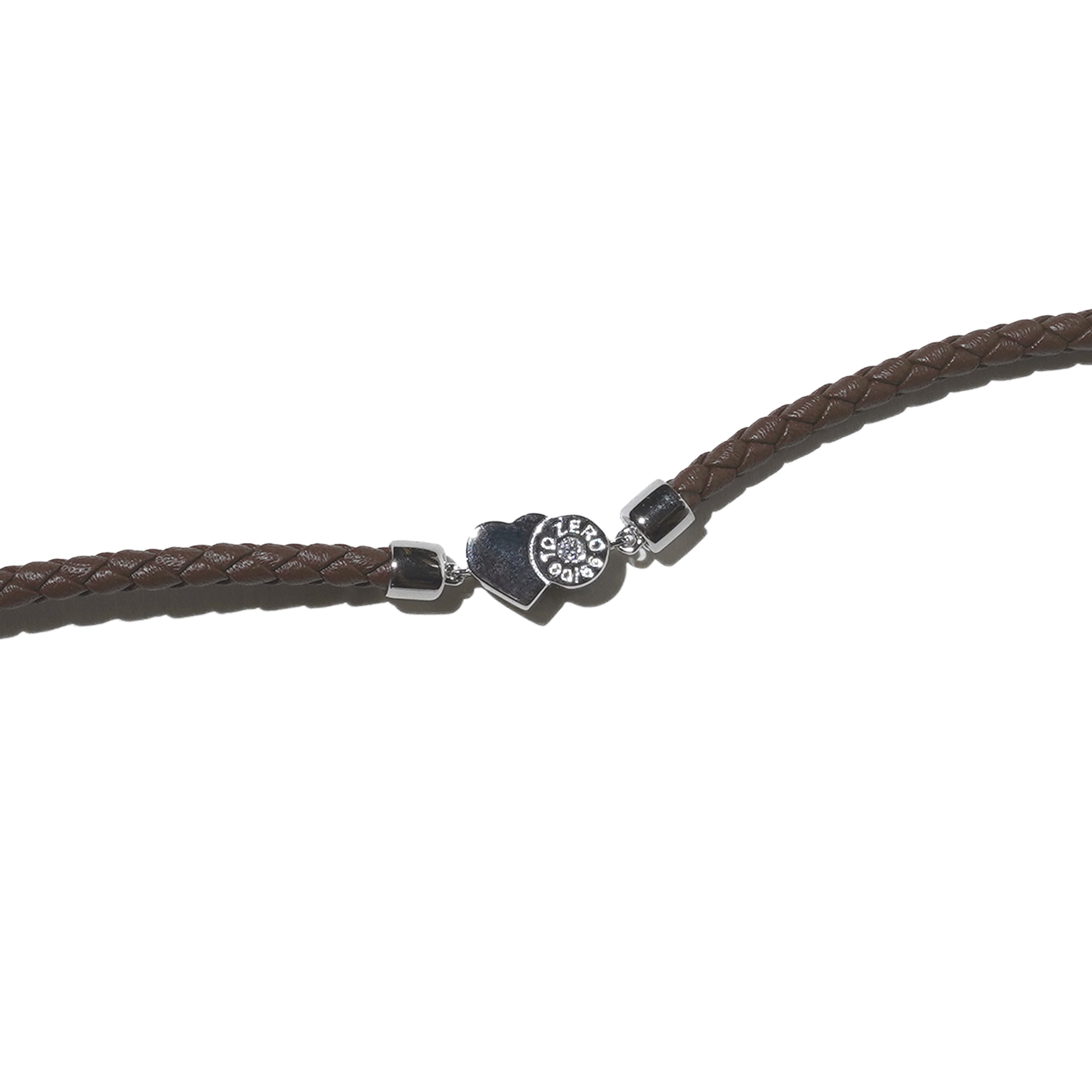 'HITS THE SPOT' LEATHER BRACELET (BROWN/SLIVER)