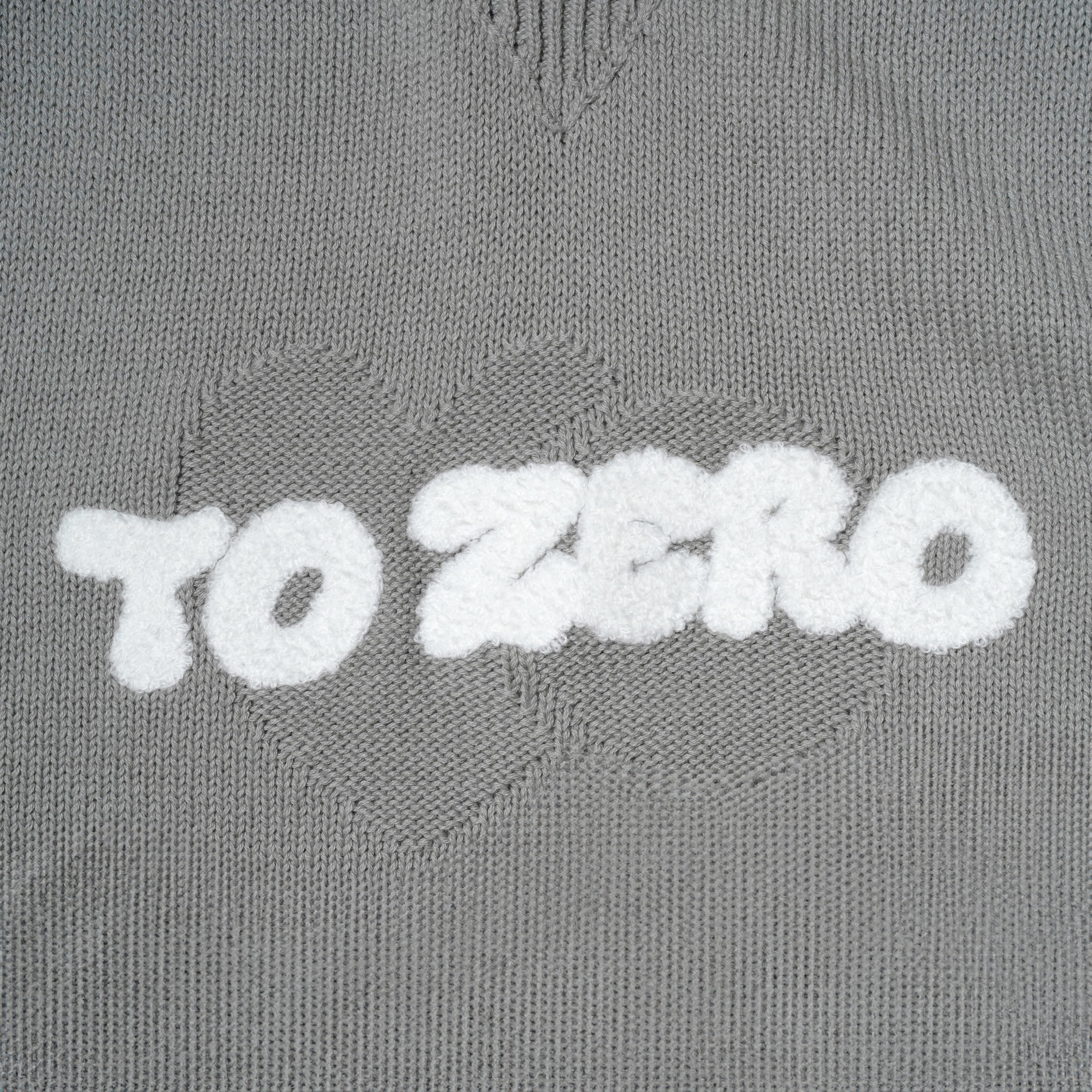 'TO ZERO' WAVY LOGO 刺繡毛衣 (灰色)