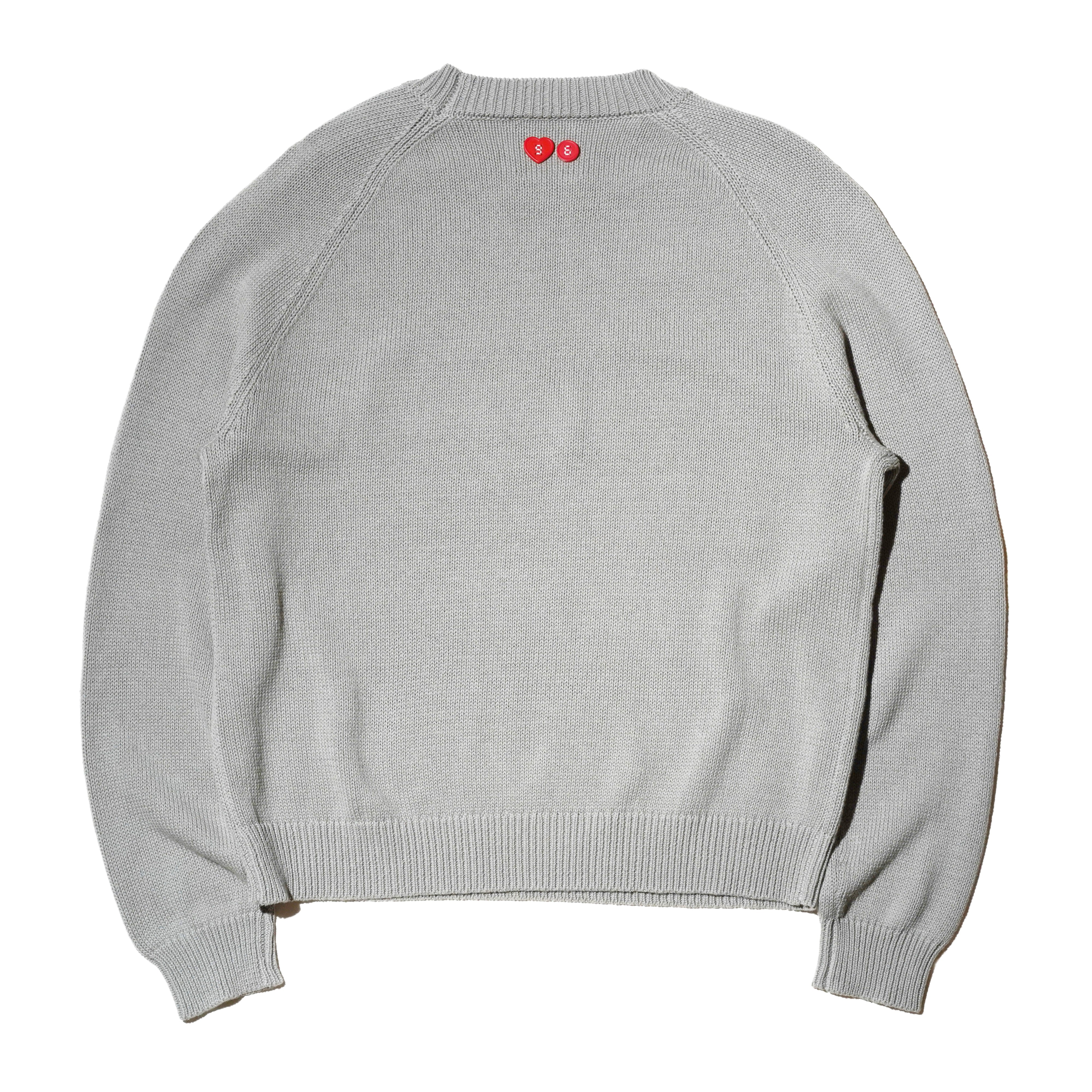 'TO ZERO' WAVY LOGO 刺繡毛衣 (灰色)