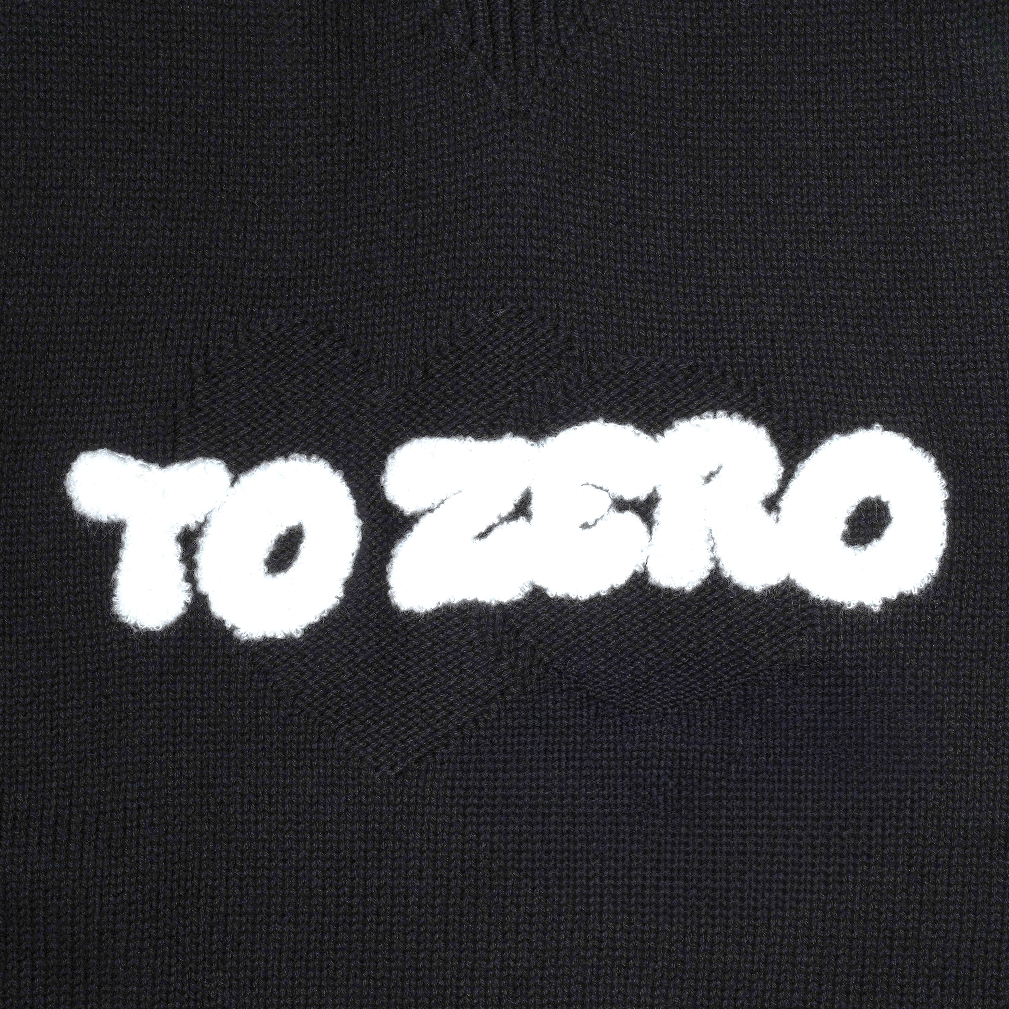 'TO ZERO' WAVY LOGO 刺繡毛衣 (黑色)
