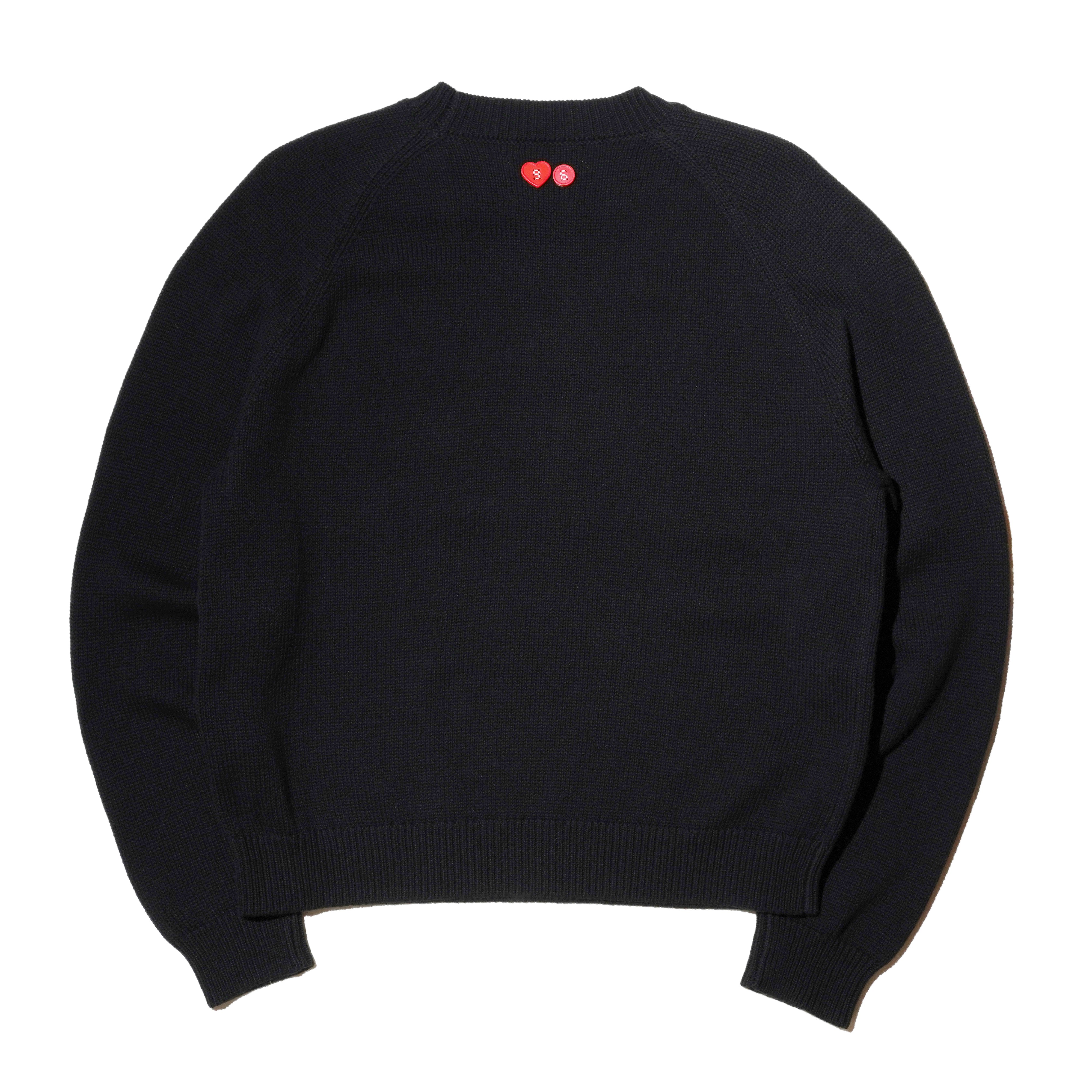 'TO ZERO' WAVY LOGO 刺繡毛衣 (黑色)