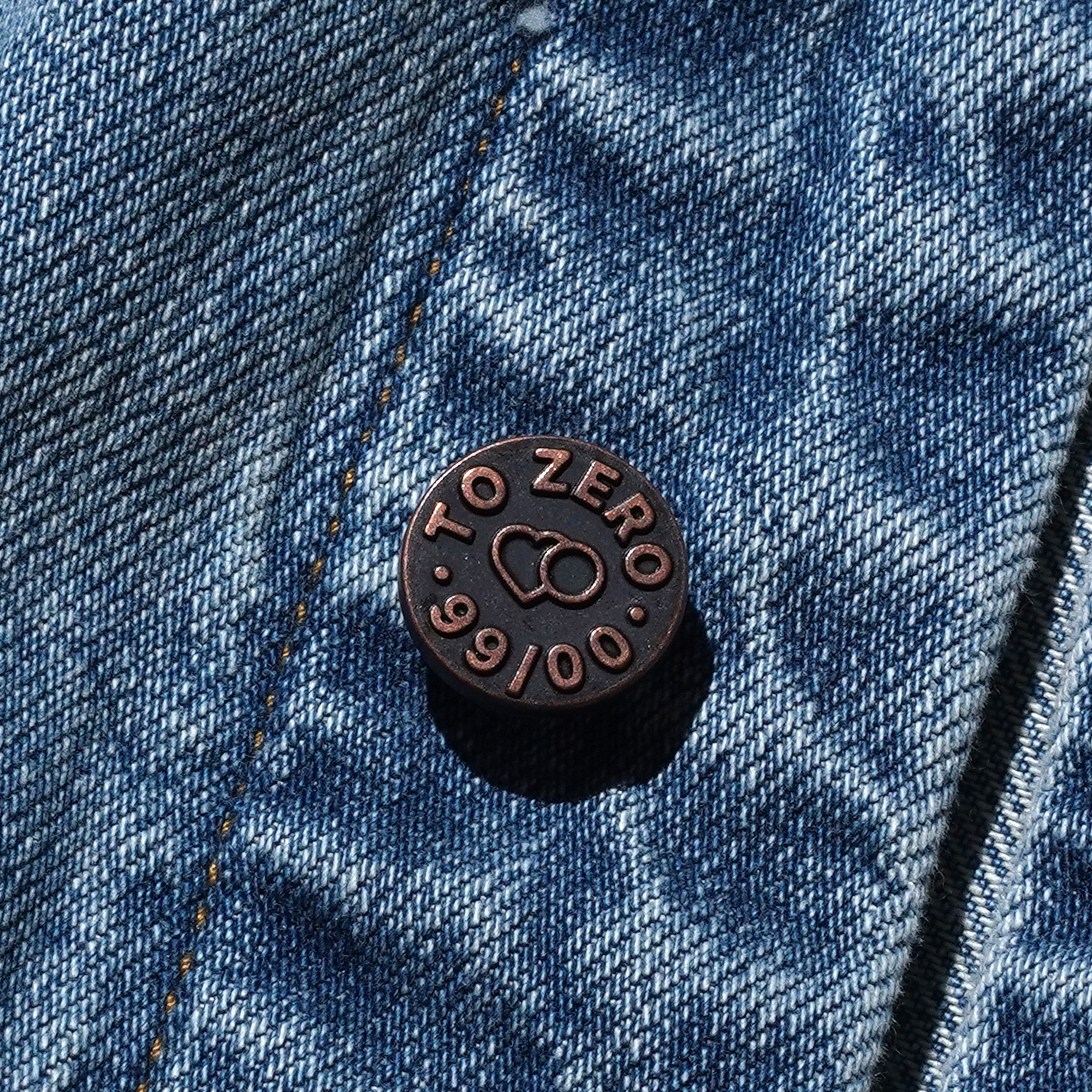 TO ZERO 'NOT A JEANS' LEATHER PATCH V-NECK DENIM GILET