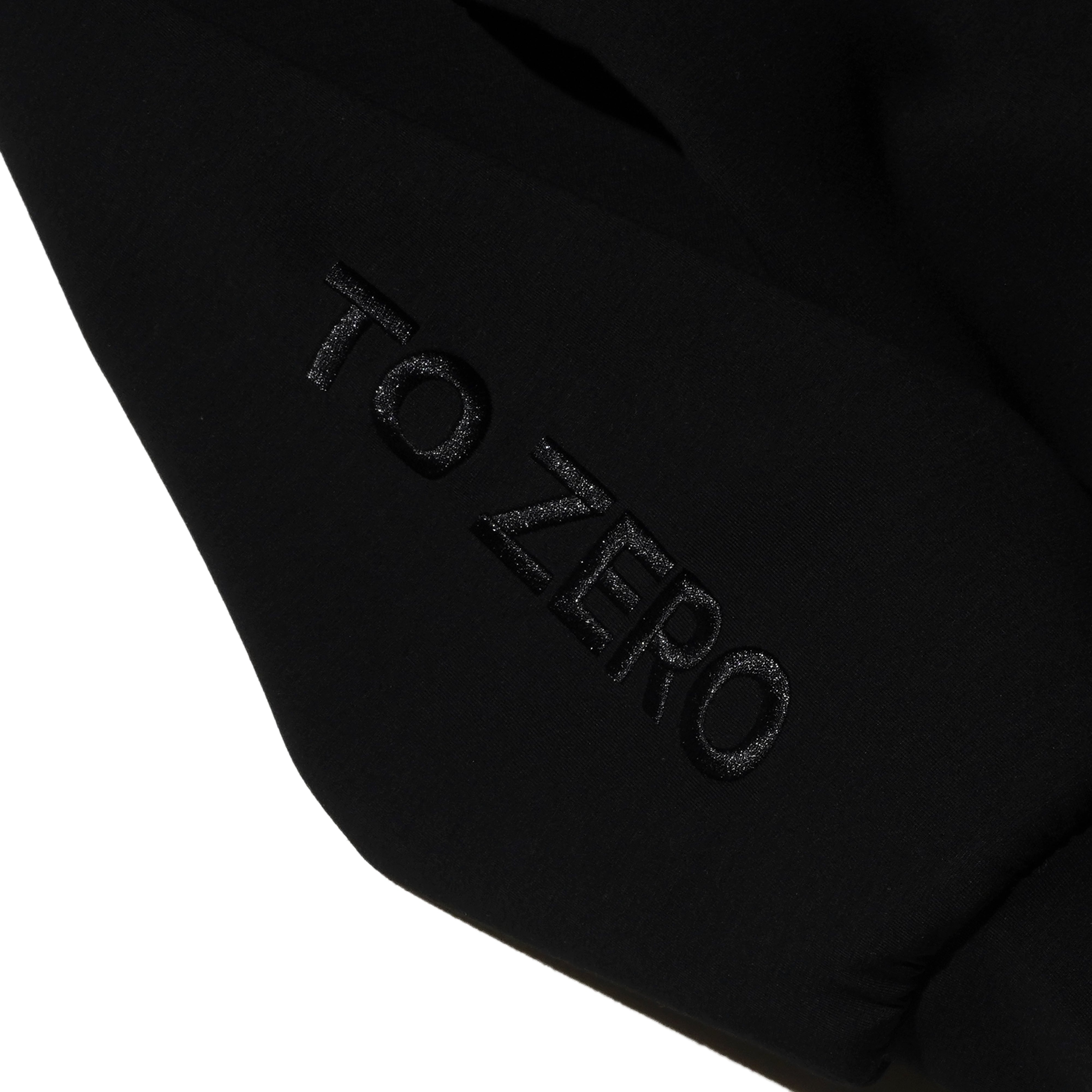 TO ZERO 撞色縫線拉鏈連帽外套 (黑色)