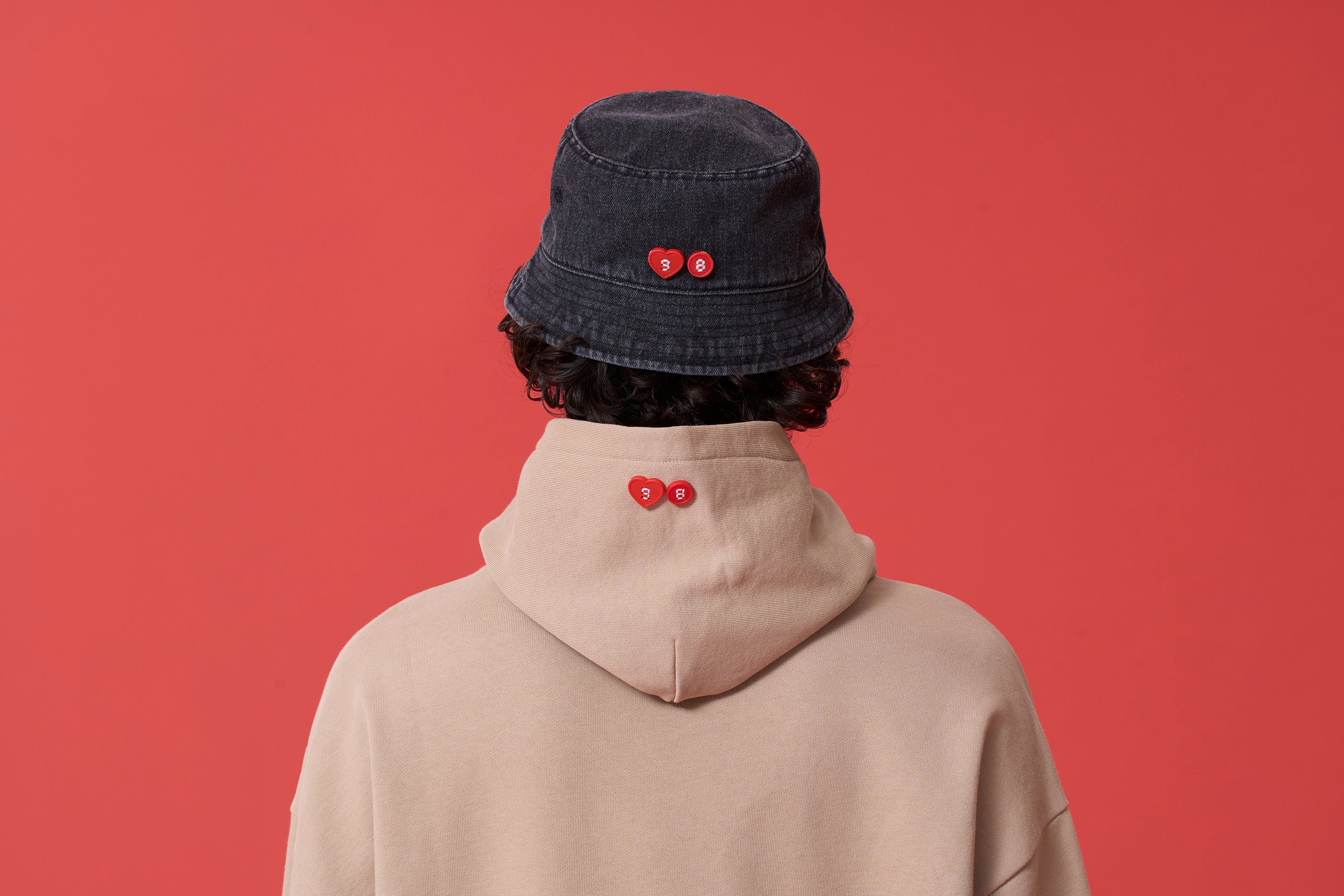 'TO HUG SOMEONE I LOVE' DENIM BUCKET HAT