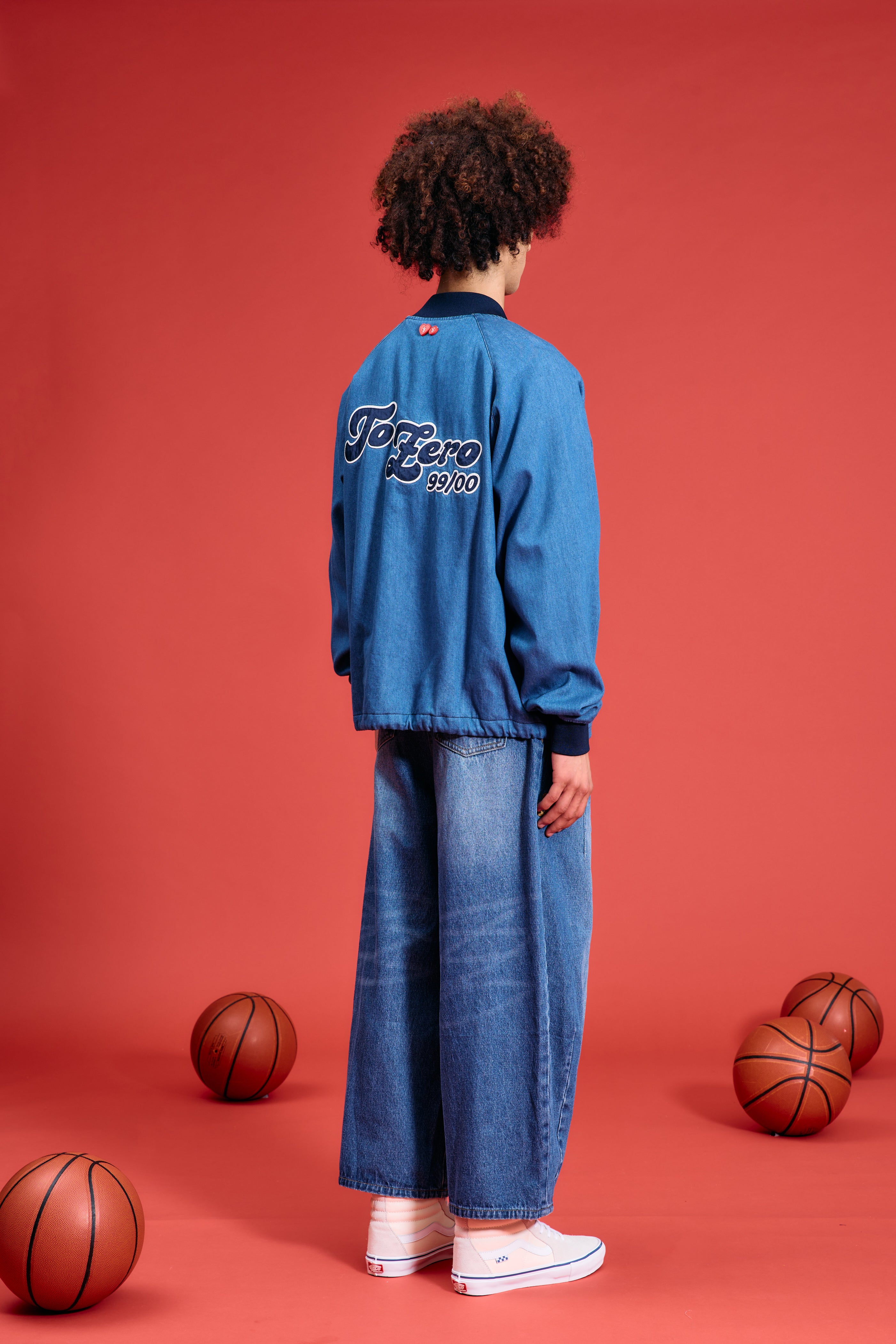 TO ZERO 'TZ VARSITY' 棒球夾克 (洗水藍色)