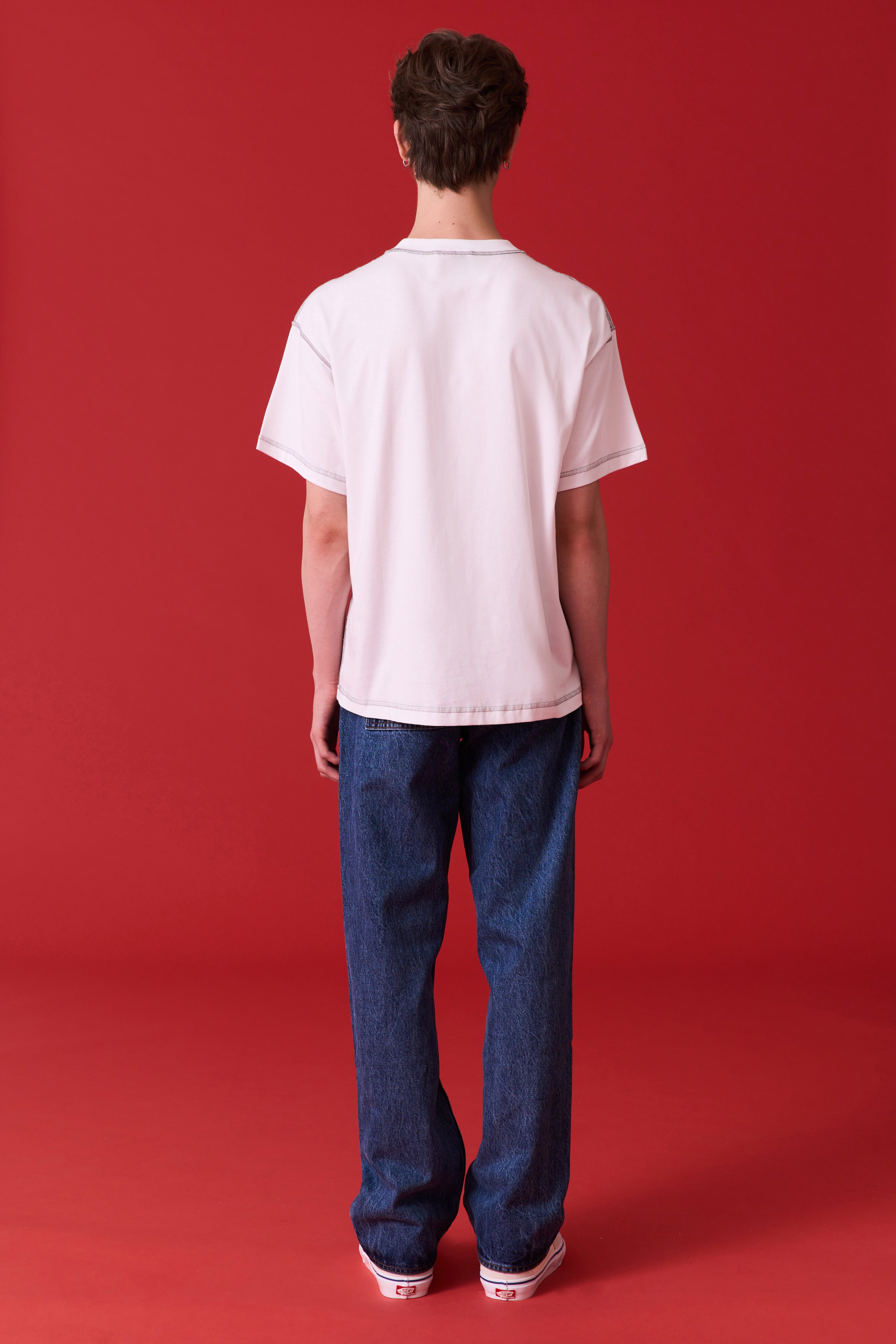 TO ZERO CONTRAST STITCH T-SHIRT TO ZERO (WHITE) **CHARITY TEE