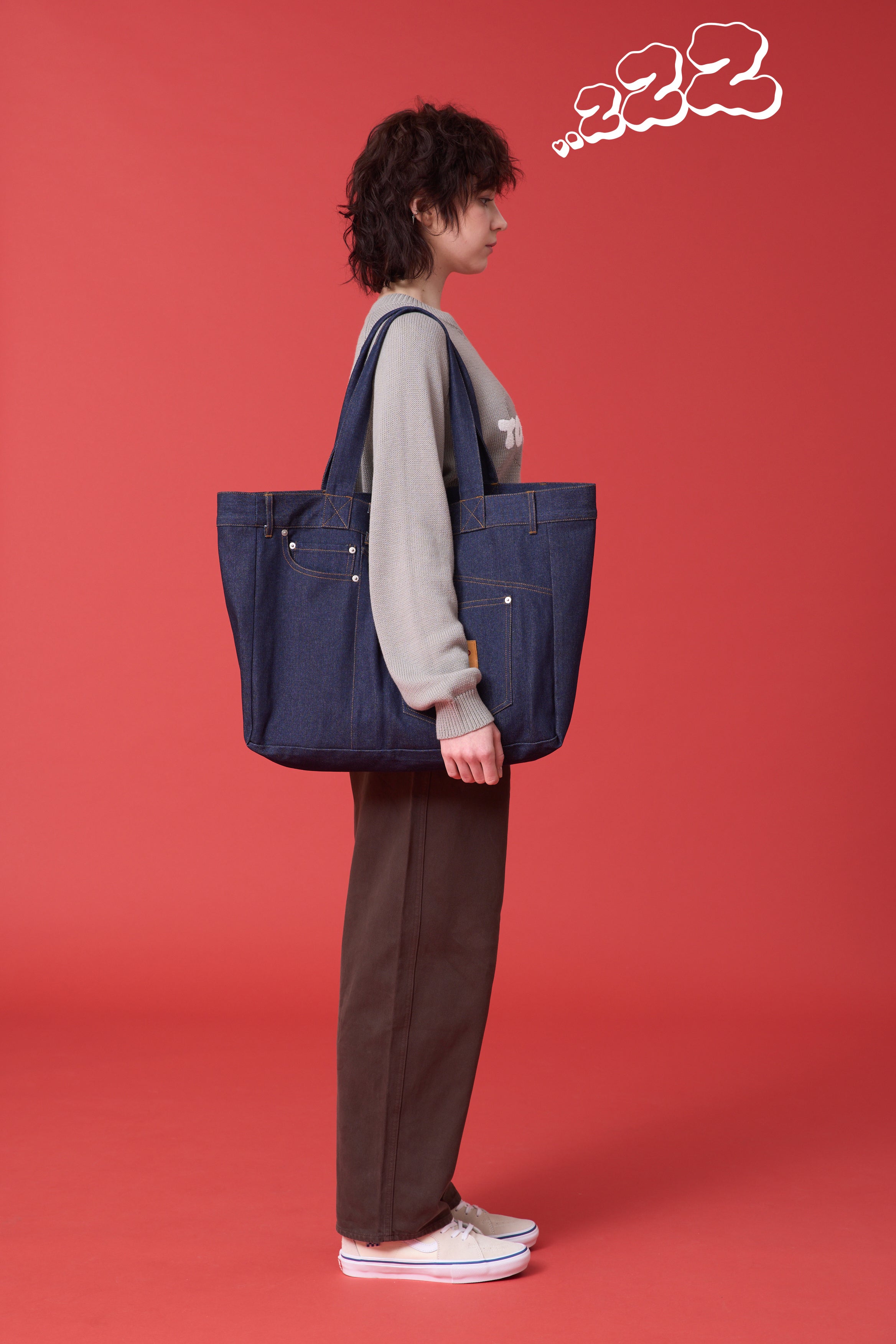 'NOT A JEANS' 牛仔布托特包