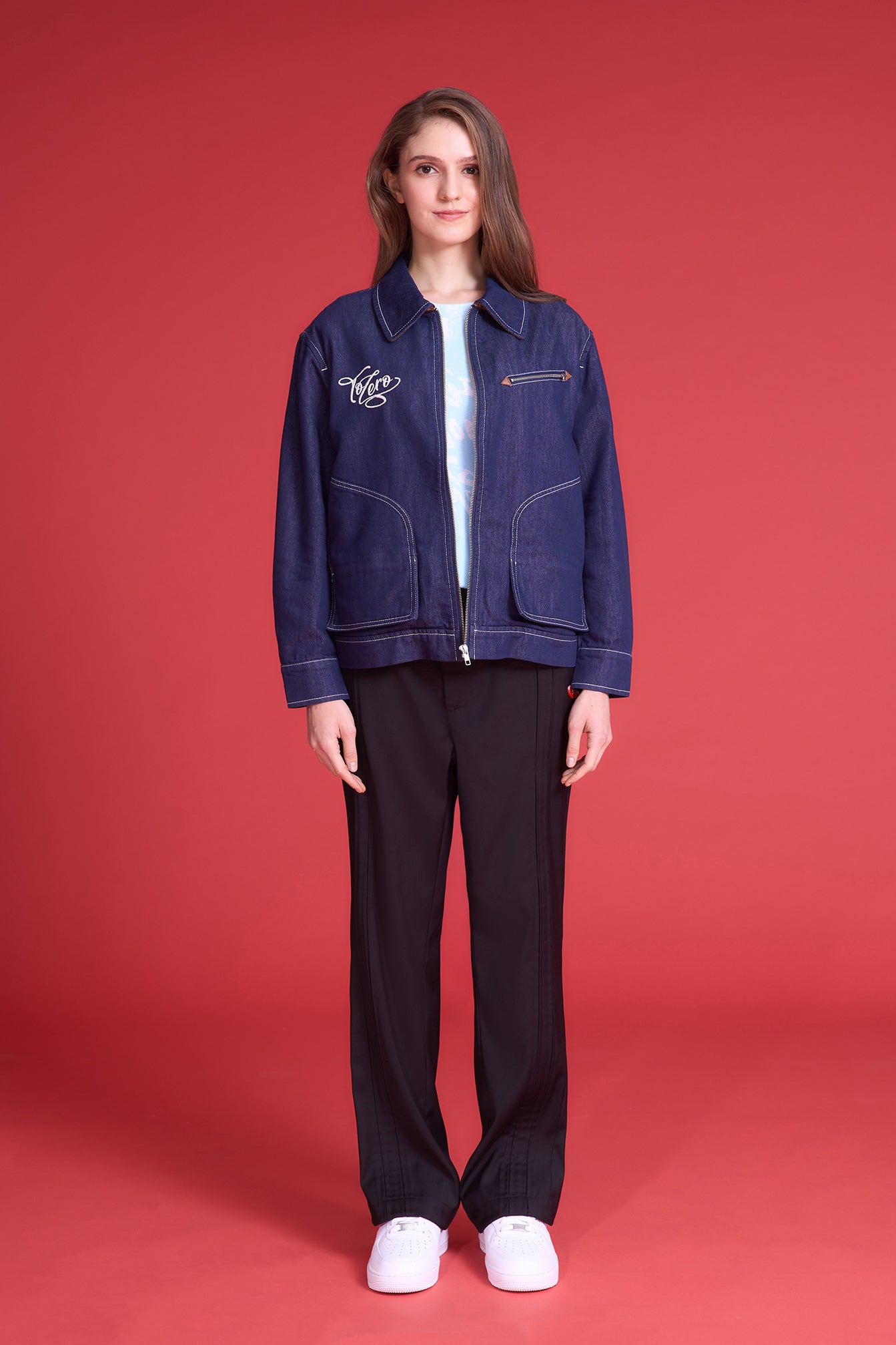 TO ZERO TWISTED EMBROIDERED DENIM JACKET