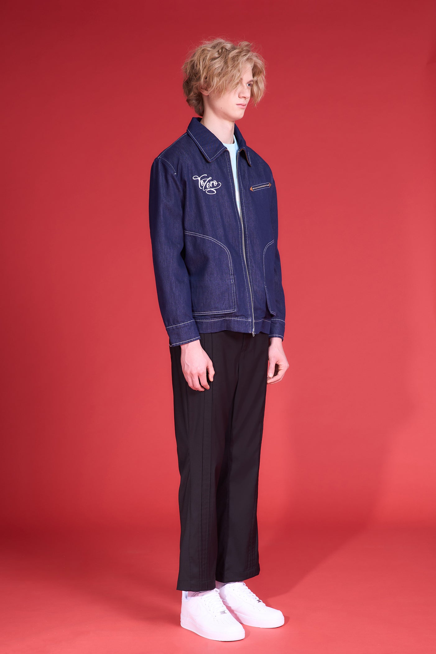 TO ZERO TWISTED EMBROIDERED DENIM JACKET
