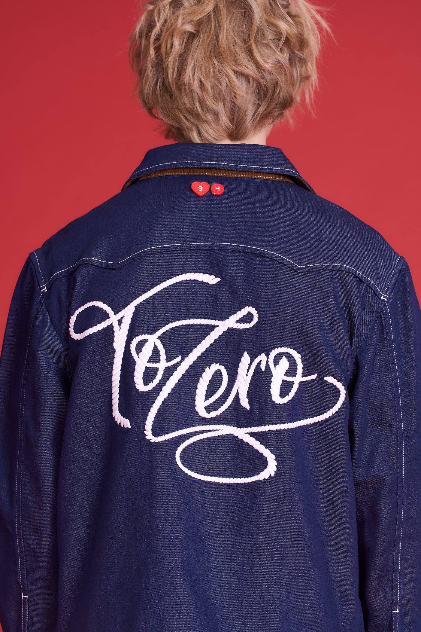 TO ZERO TWISTED EMBROIDERED DENIM JACKET
