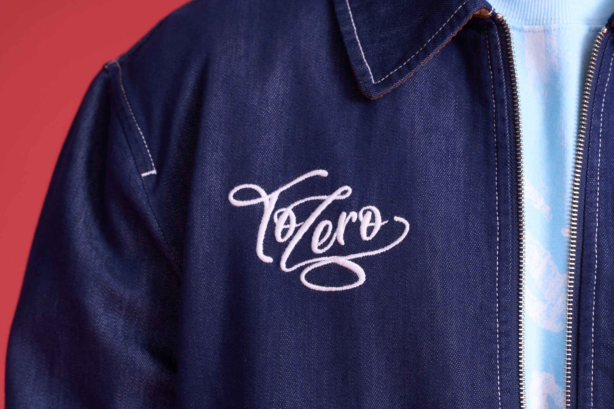 TO ZERO TWISTED EMBROIDERED DENIM JACKET