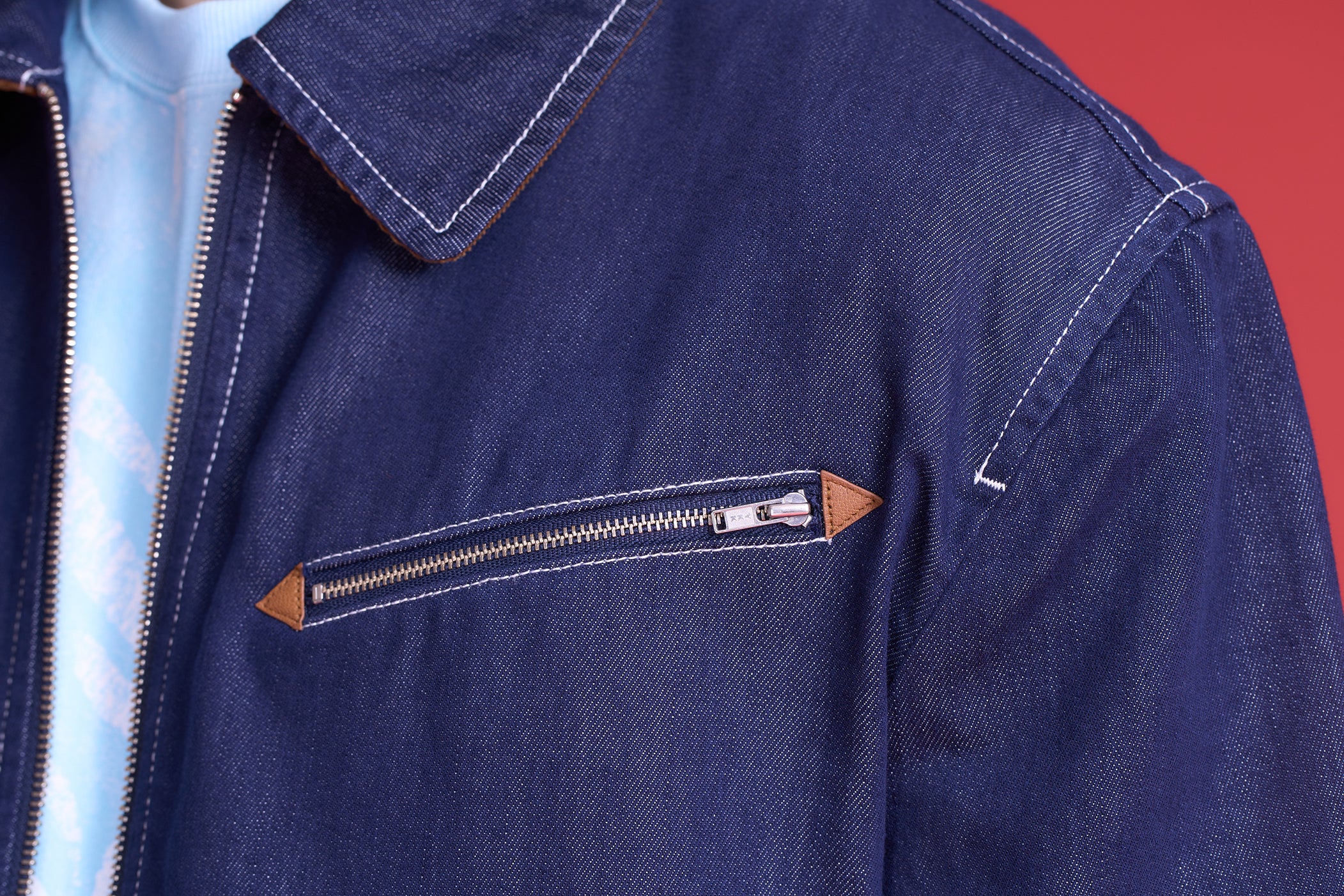 TO ZERO TWISTED EMBROIDERED DENIM JACKET