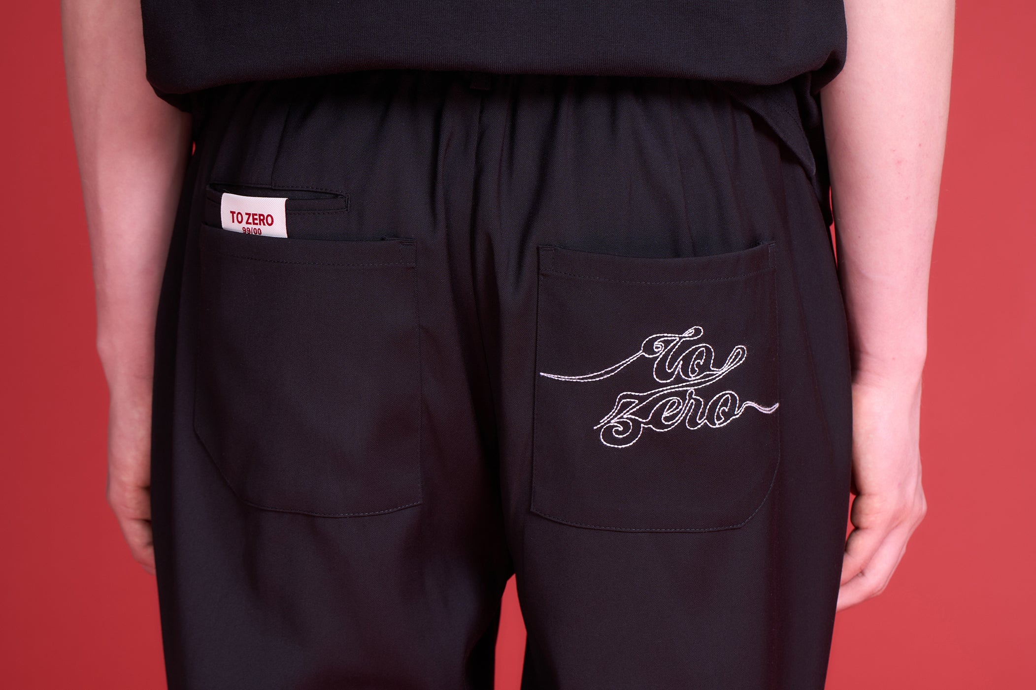 TO ZERO GUITAR PICK & LEATHER POUCH FLARE PANTS (BLACK)