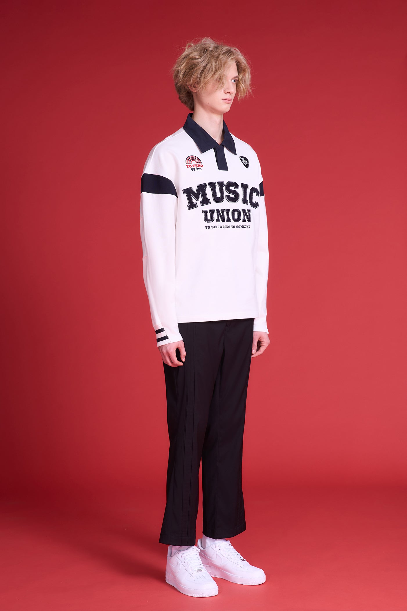 TO ZERO 'MUSIC UNION' 刺繡POLO領衛衣