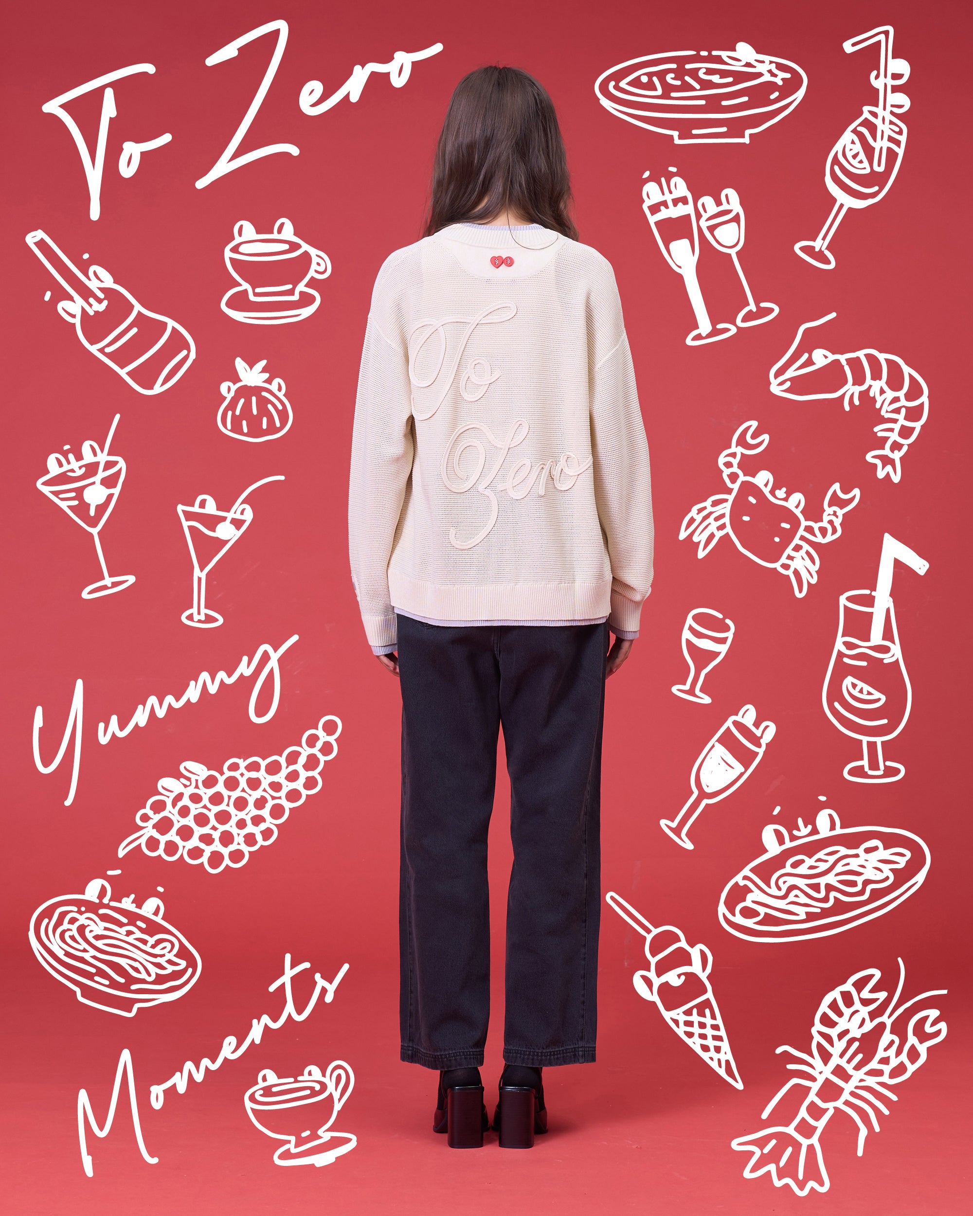 'PARFAIT PERFECTION' CONTRAST CARDIGAN (CREAM)