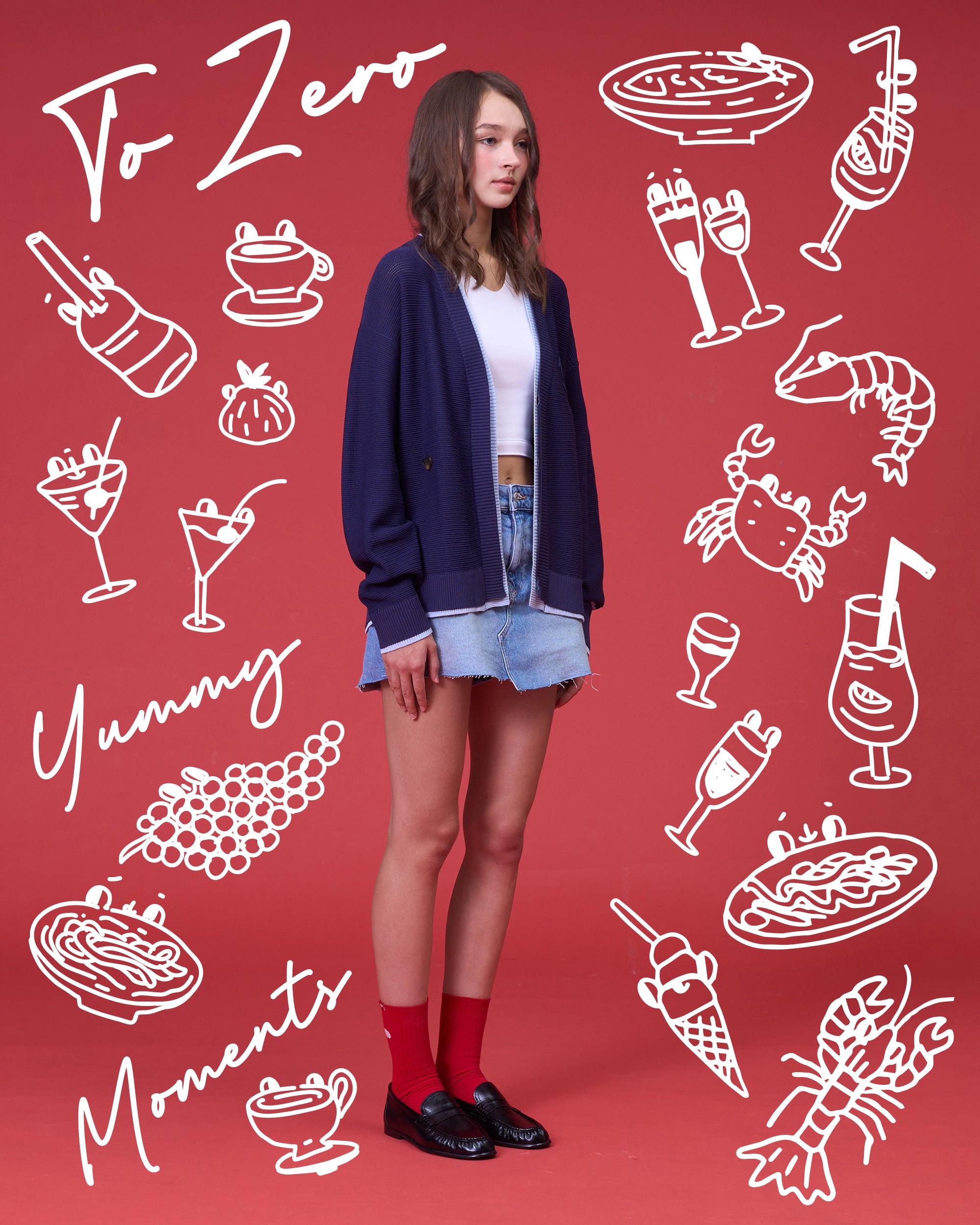 'PARFAIT PERFECTION' CONTRAST CARDIGAN (NAVY)