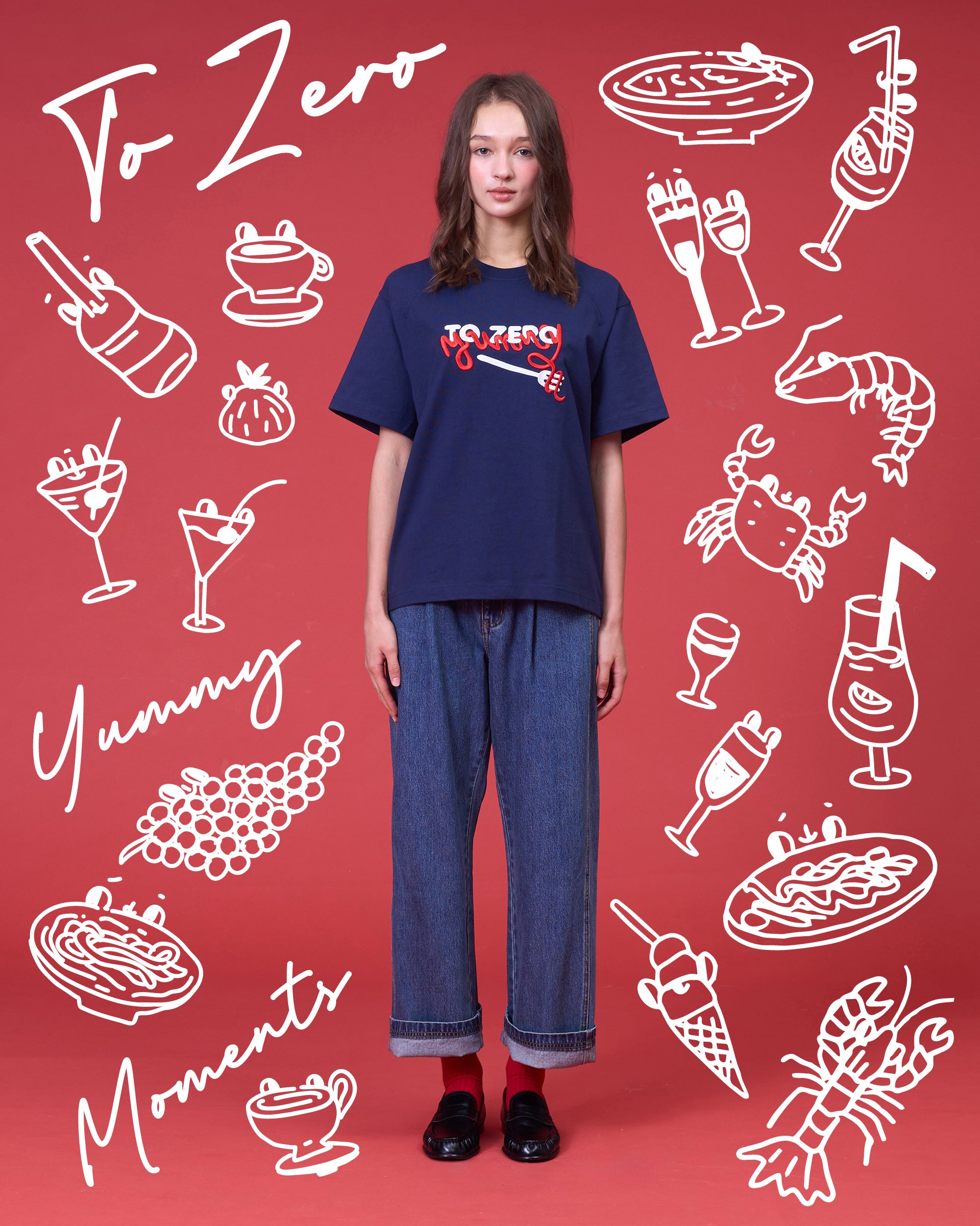 TO ZERO 'AL DENTE!' T-SHIRT (NAVY)