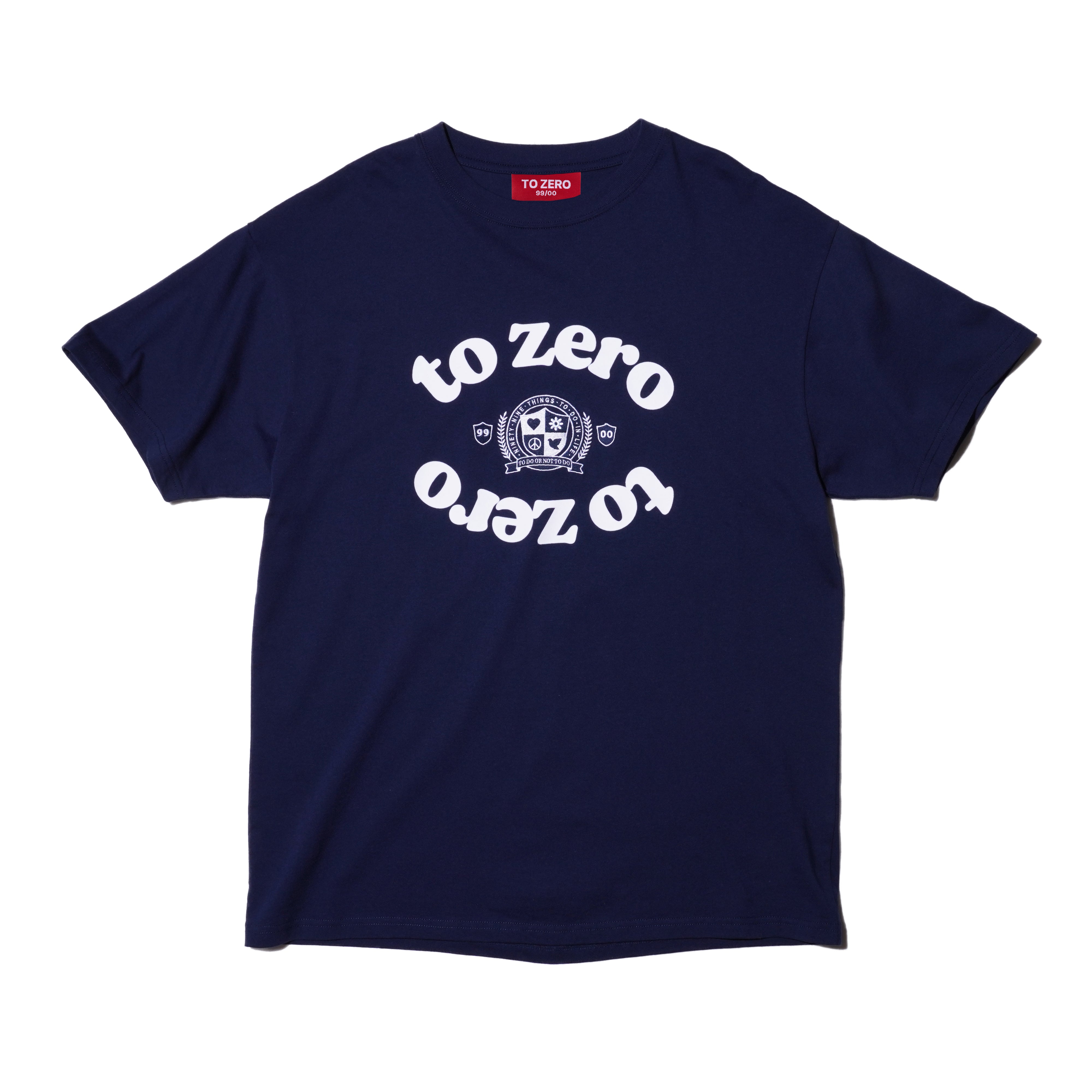'TO ZERO 學院徽章' 植絨印花T恤