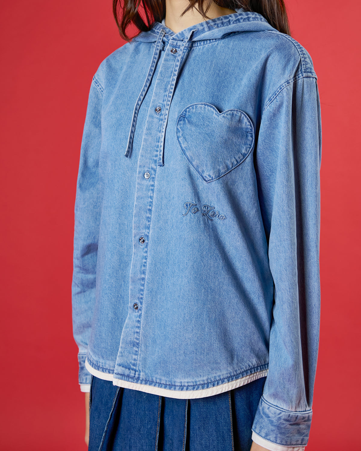 'PAW-FIT OF THE DAY' HOODED SHIRT (WASHED BLUE)