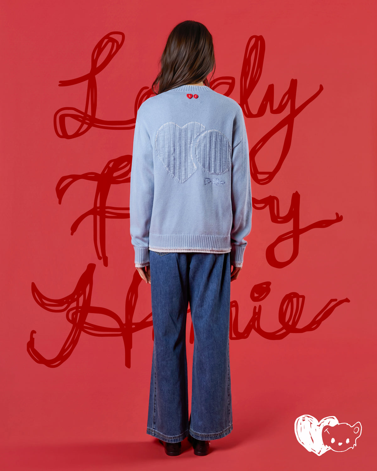 'FUR-FECTLY PAWSOME' CONTRAST CARDIGAN (淺藍色)