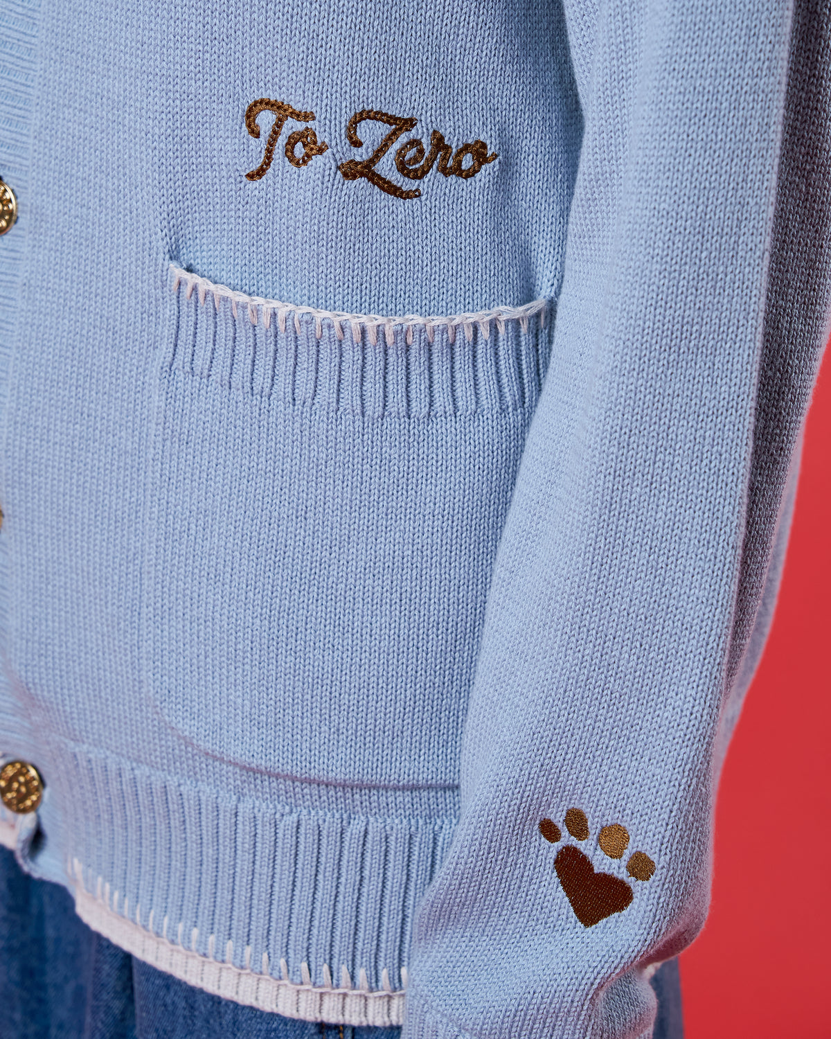 'FUR-FECTLY PAWSOME' CONTRAST CARDIGAN (淺藍色)