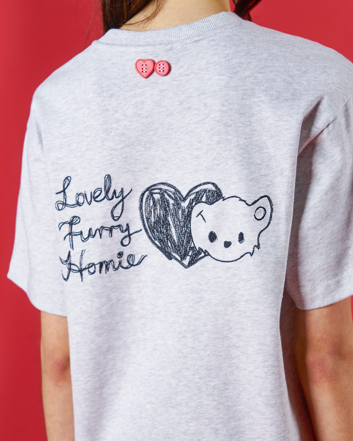 'KOTO FUR-MILY' T-SHIRT (花灰色)