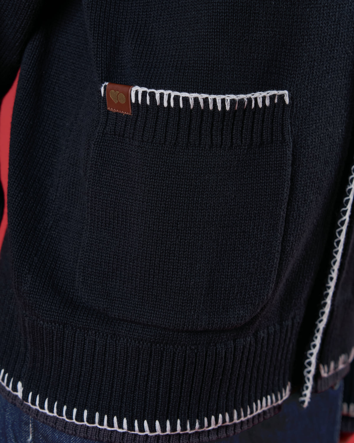 'FUR-FECTLY PAWSOME' CONTRAST CARDIGAN (BLACK)