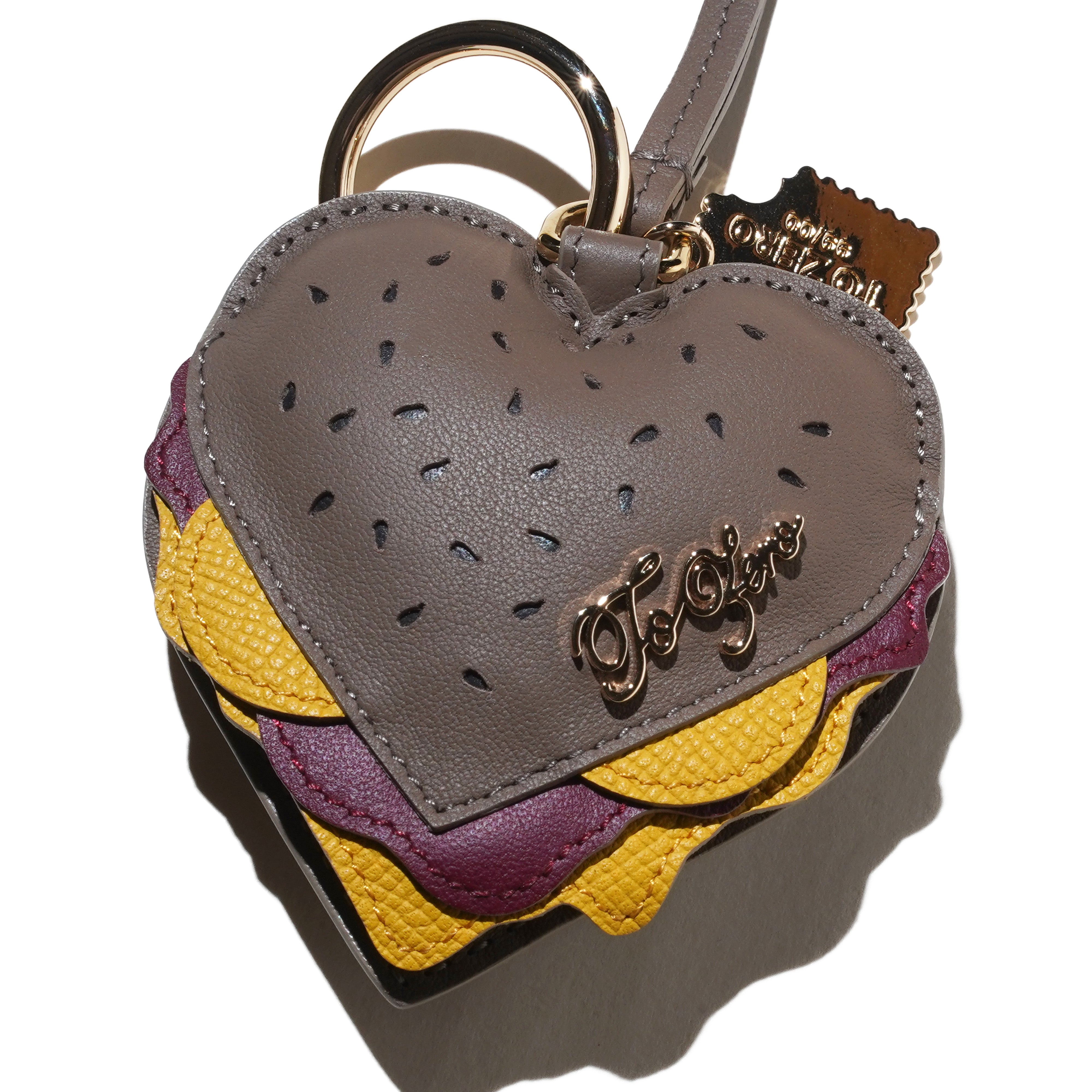 'THE BIG CHEESE' LEATHER BAG CHARM (BROWN)