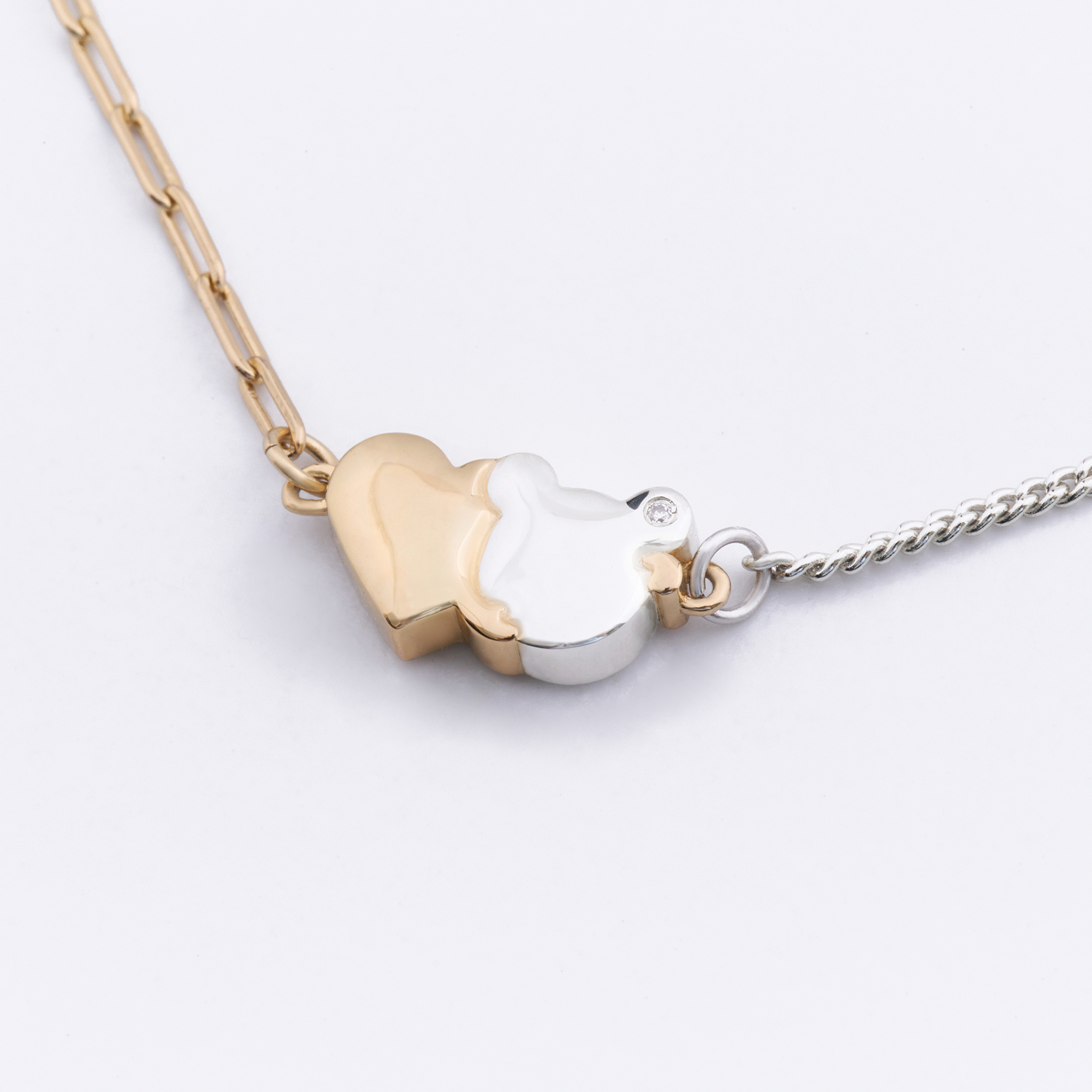 'MORE HUGS MORE LOVE' Gold & Silver Necklace