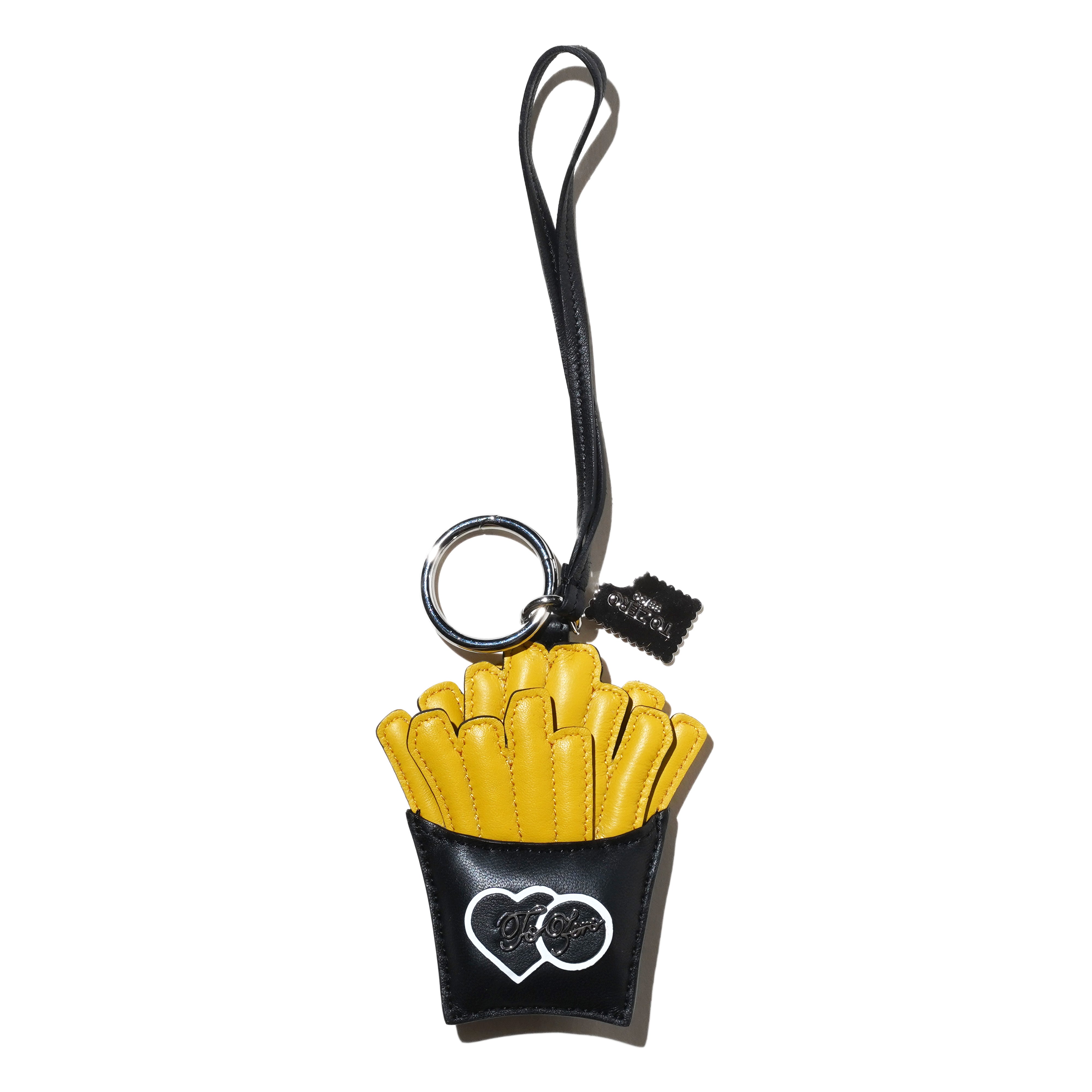 'THE CLASSIC COMBO' LEATHER BAG CHARM (BLACK)