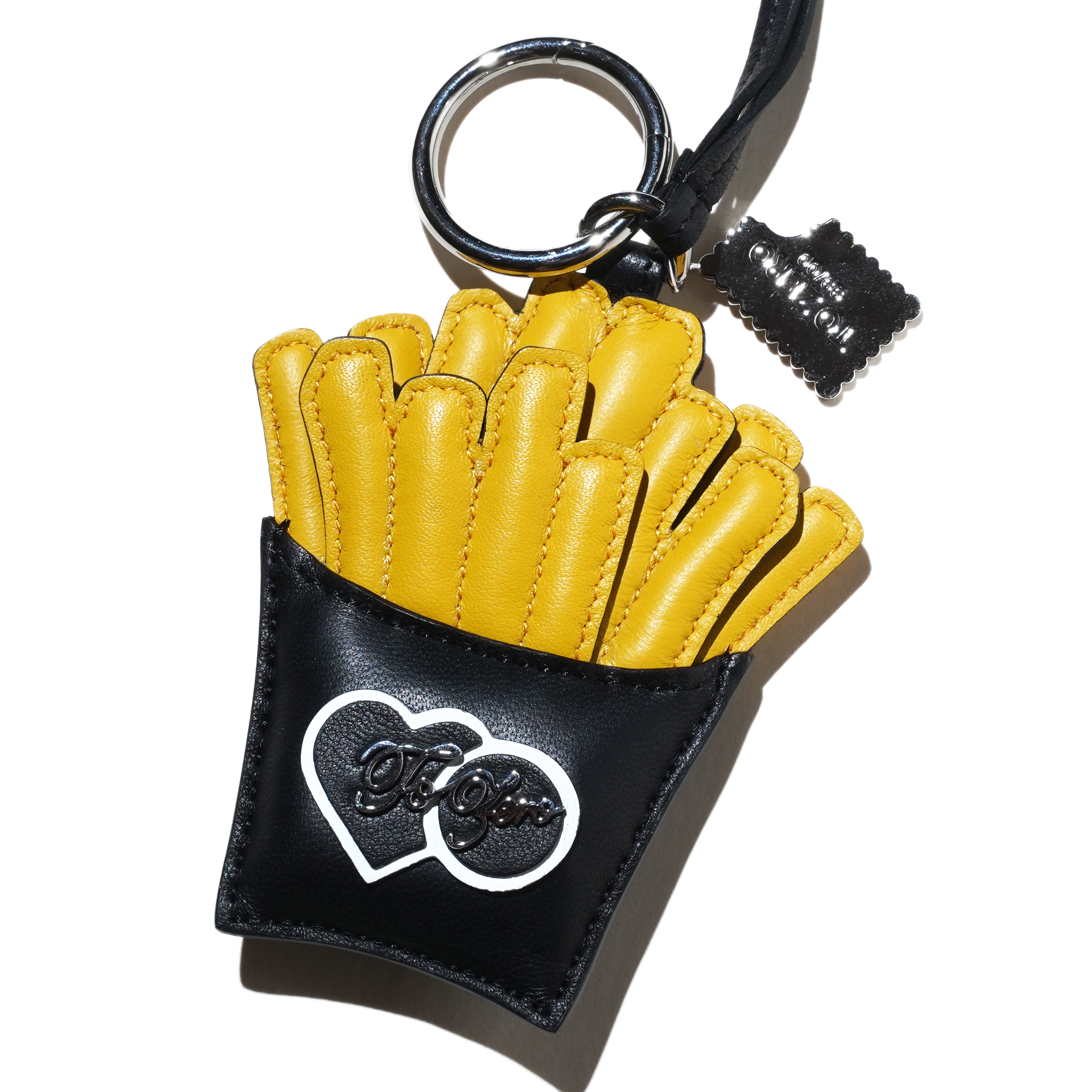 'THE CLASSIC COMBO' LEATHER BAG CHARM (BLACK)