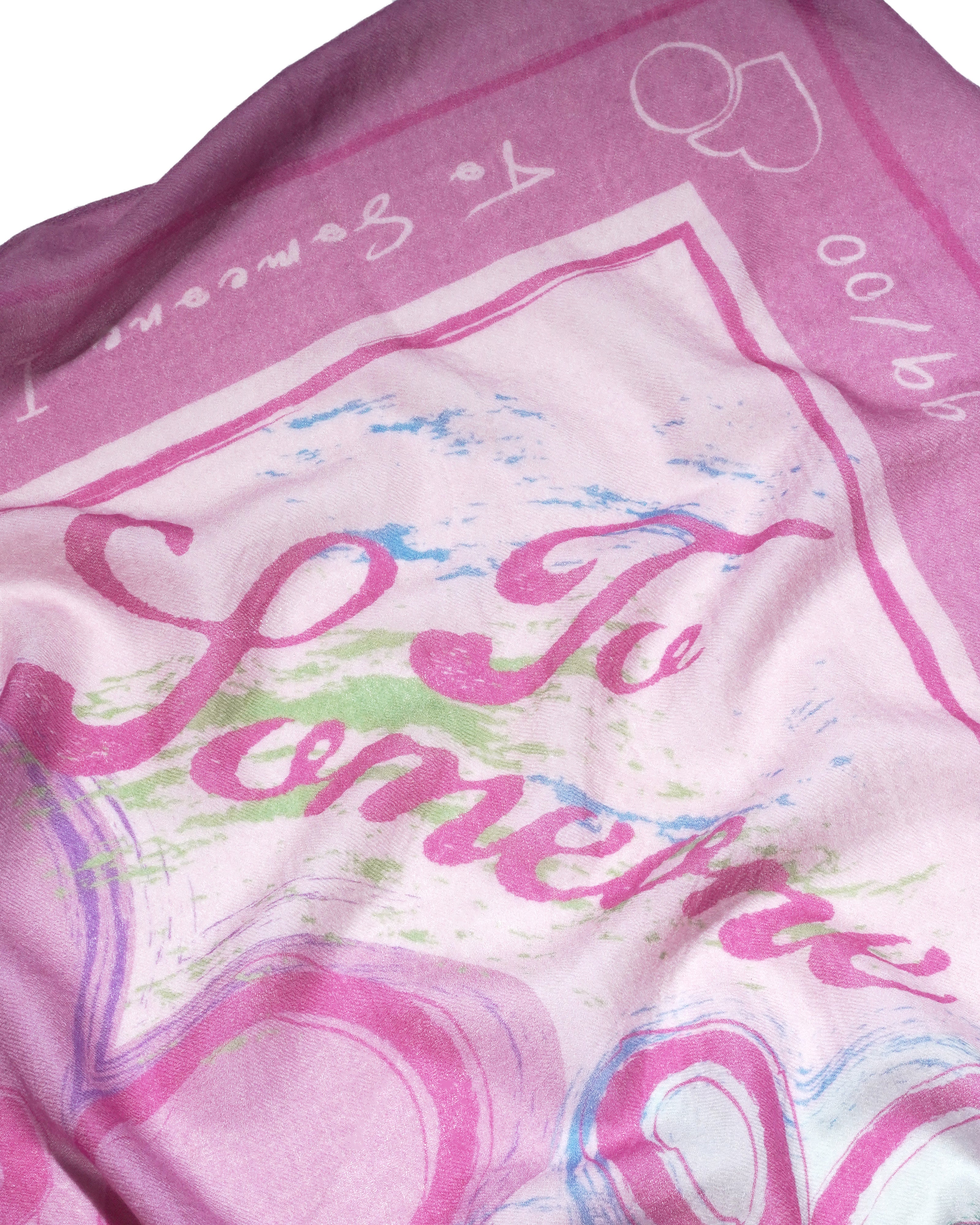 'THE SKETCH TO SOMEONE I LOVE' SQUARE SCARF (ORCHID)