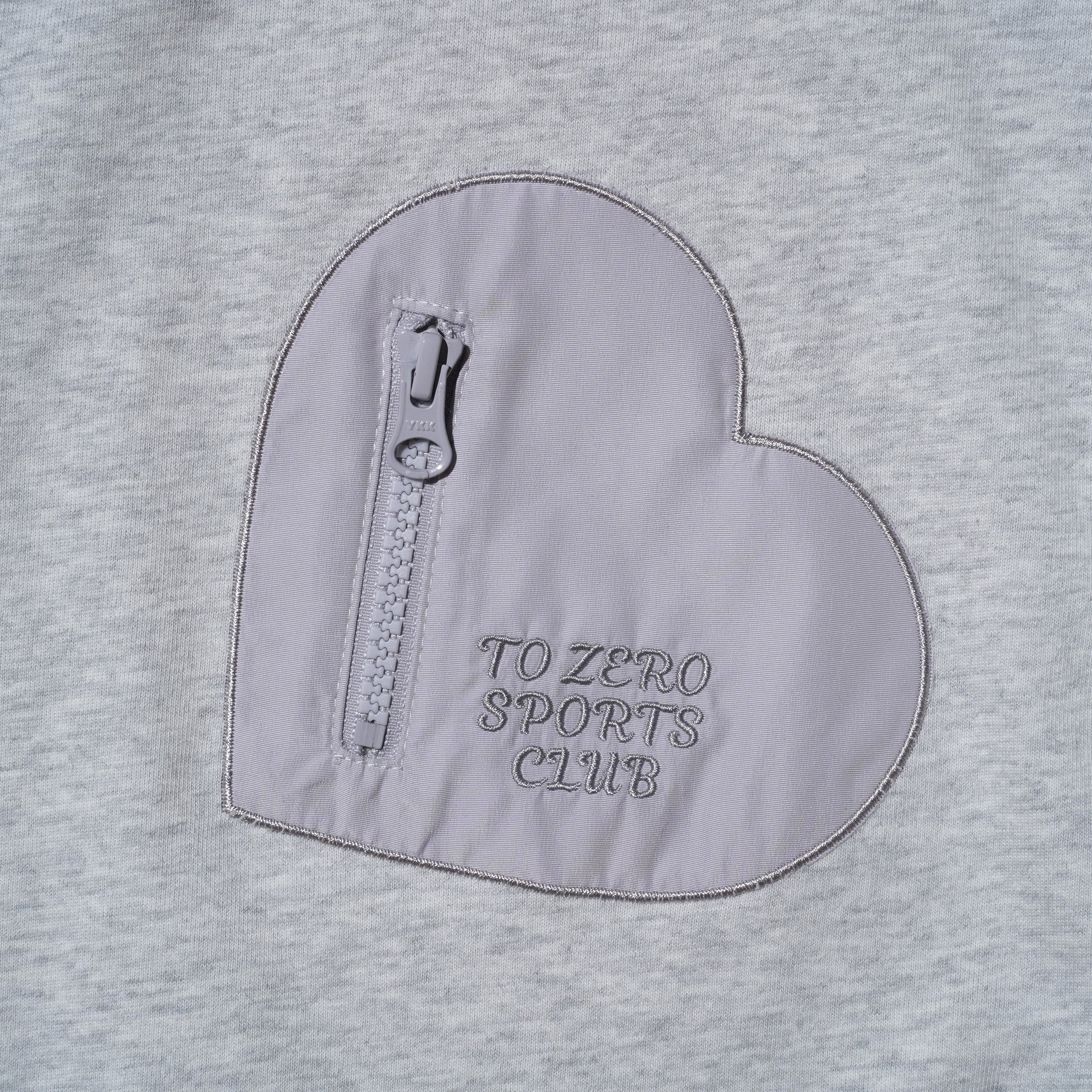 TO ZERO 'FOR A BETTER ME' PATCH POCKET CONTRASTING SLEEVES TOP ( HEATHER GREY )