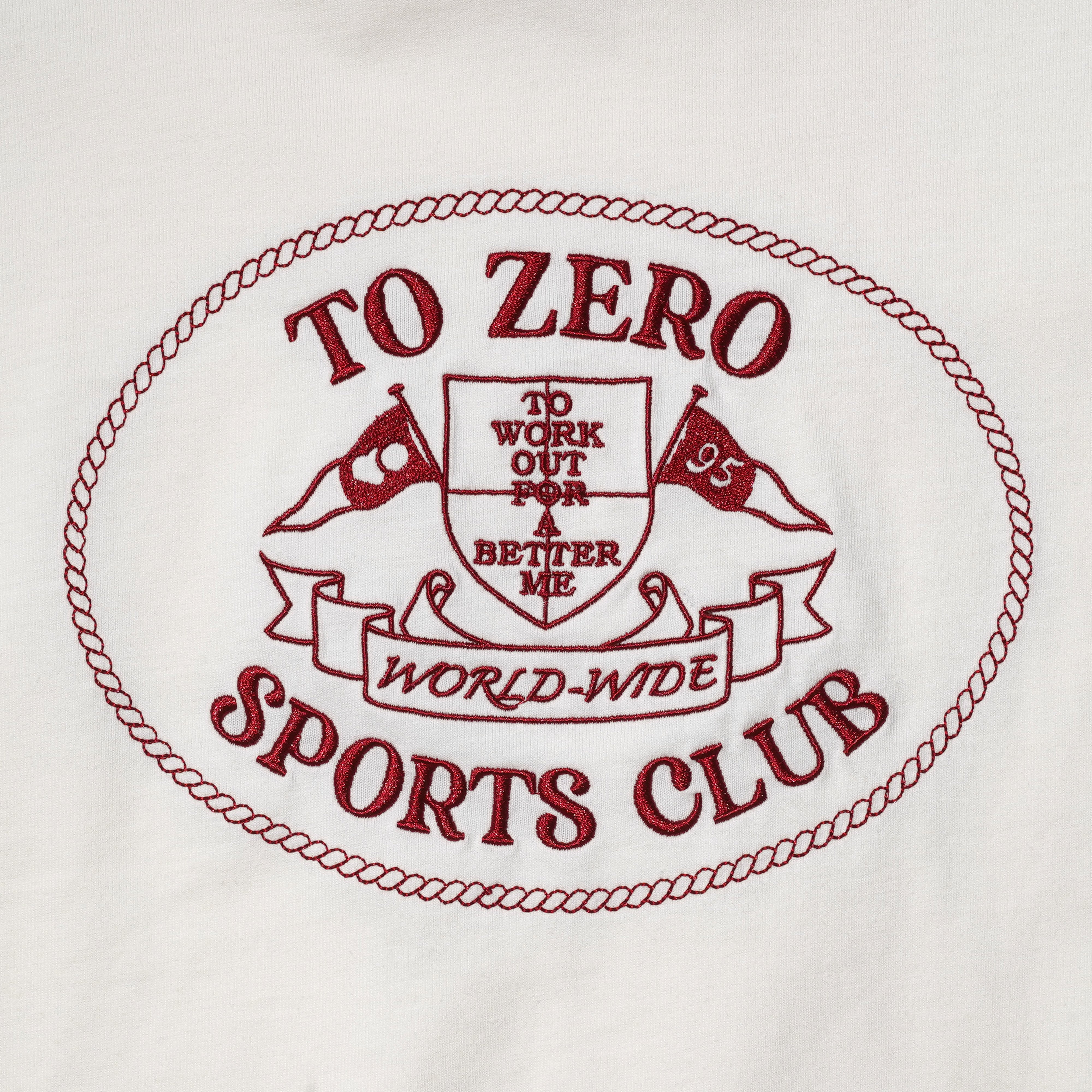 TO ZERO 'SPORTS CLUB' SHOULDER INSET T-SHIRT ( OFF WHITE )
