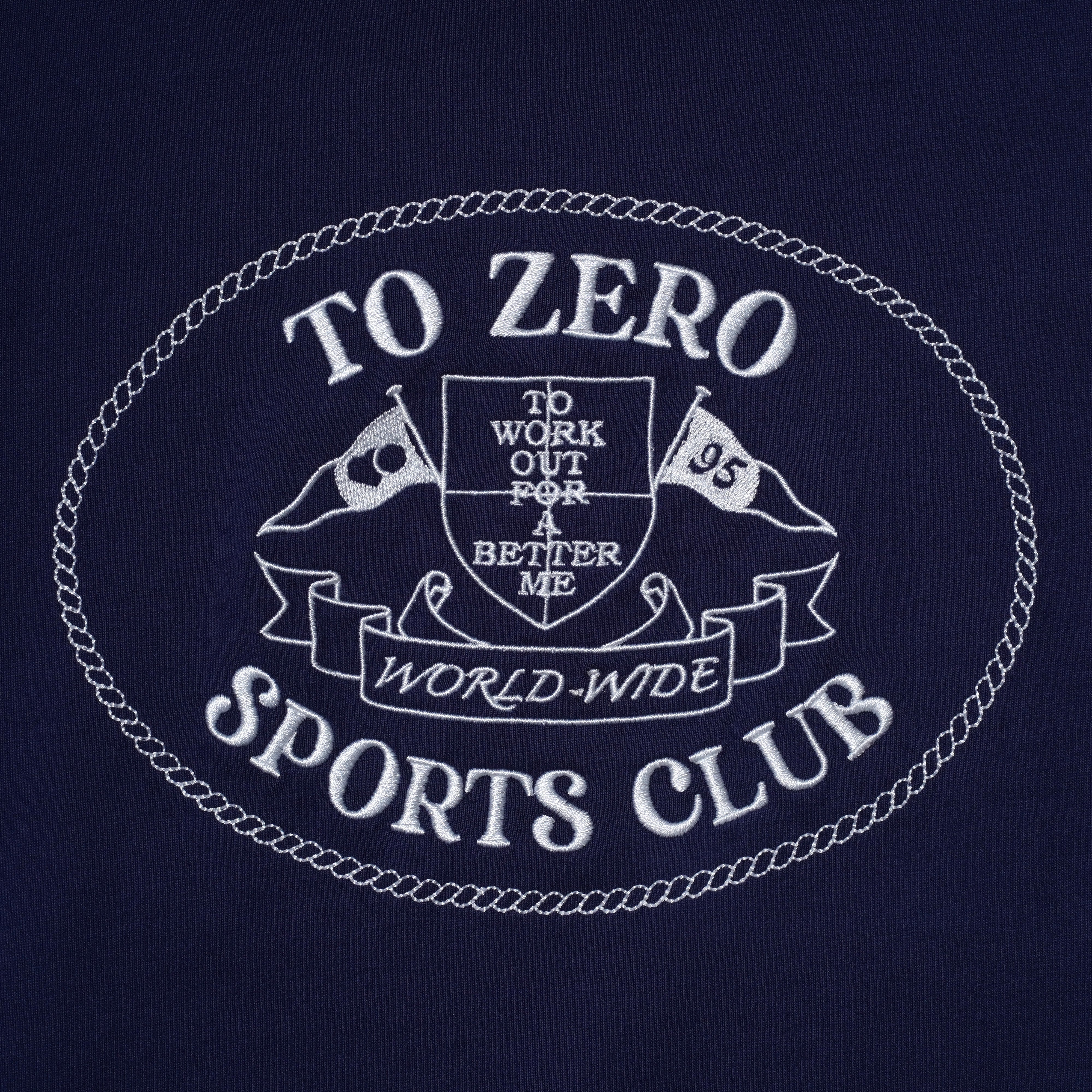 TO ZERO 'SPORTS CLUB' SHOULDER INSET T-SHIRT (NAVY)