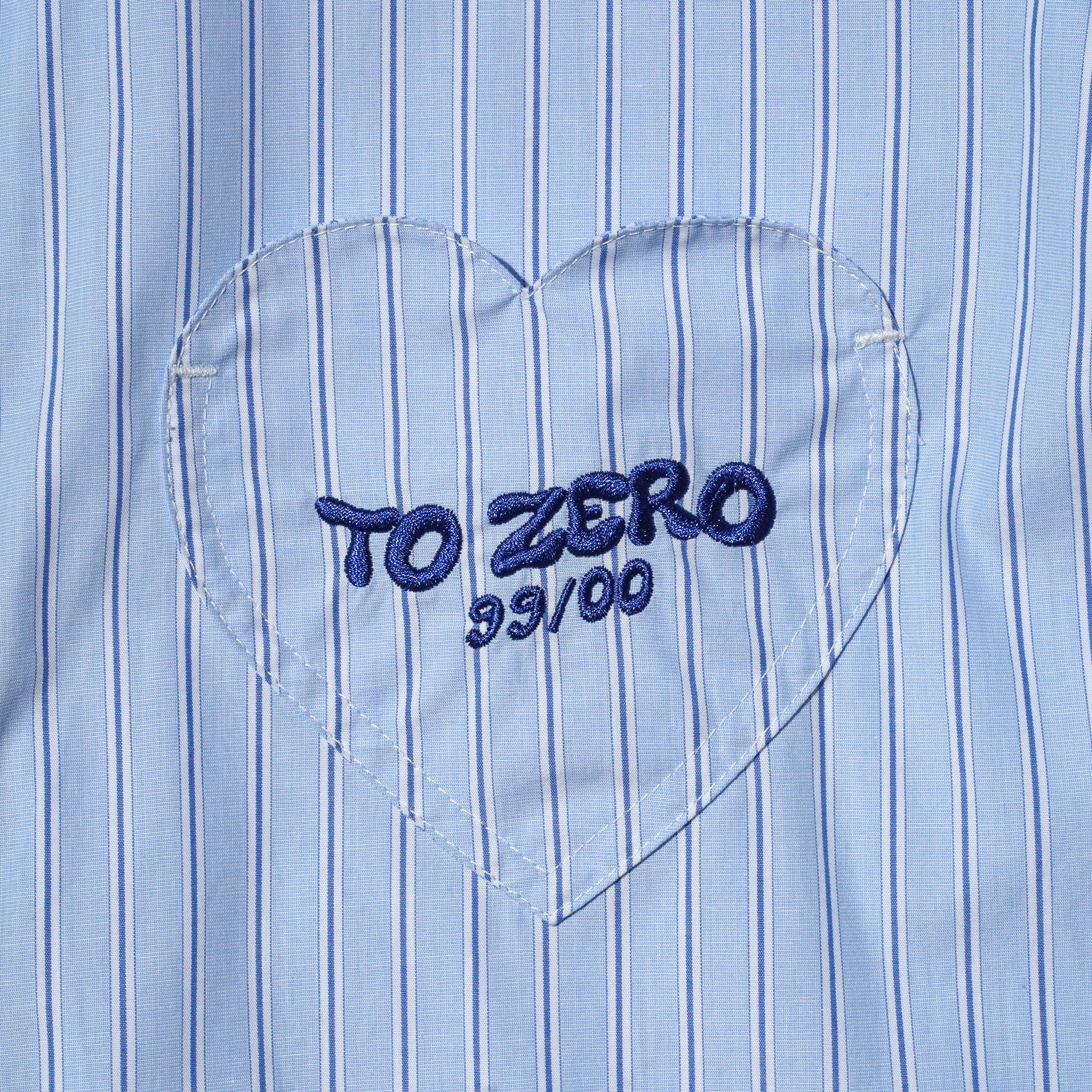 'TO BE LAZZZY...' EMBROIDERY BOYFRIEND SHIRT (LIGHT BLUE STRIPE)