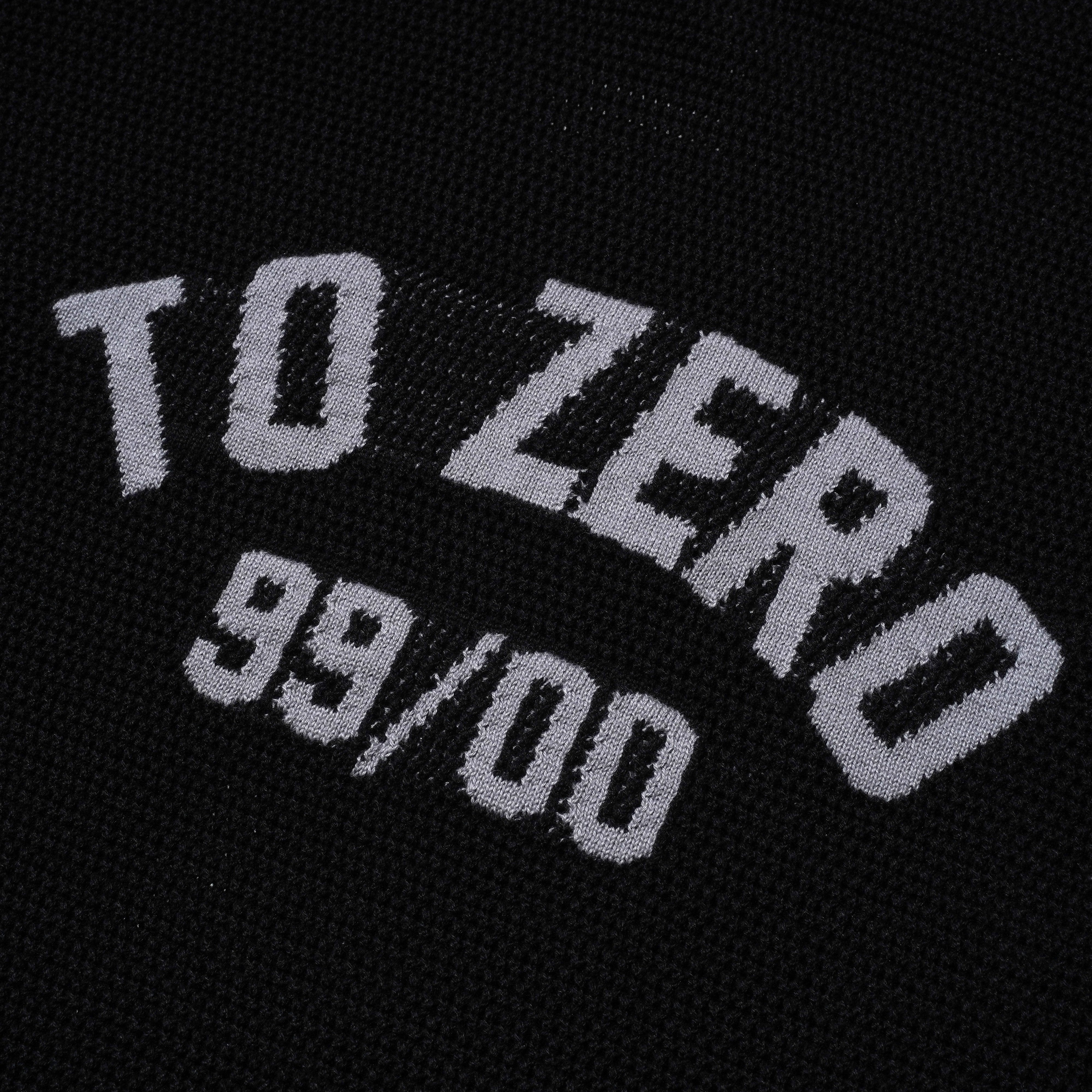 TO ZERO 'PLAYER 99' KNITTED VARSITY TOP (BLACK)