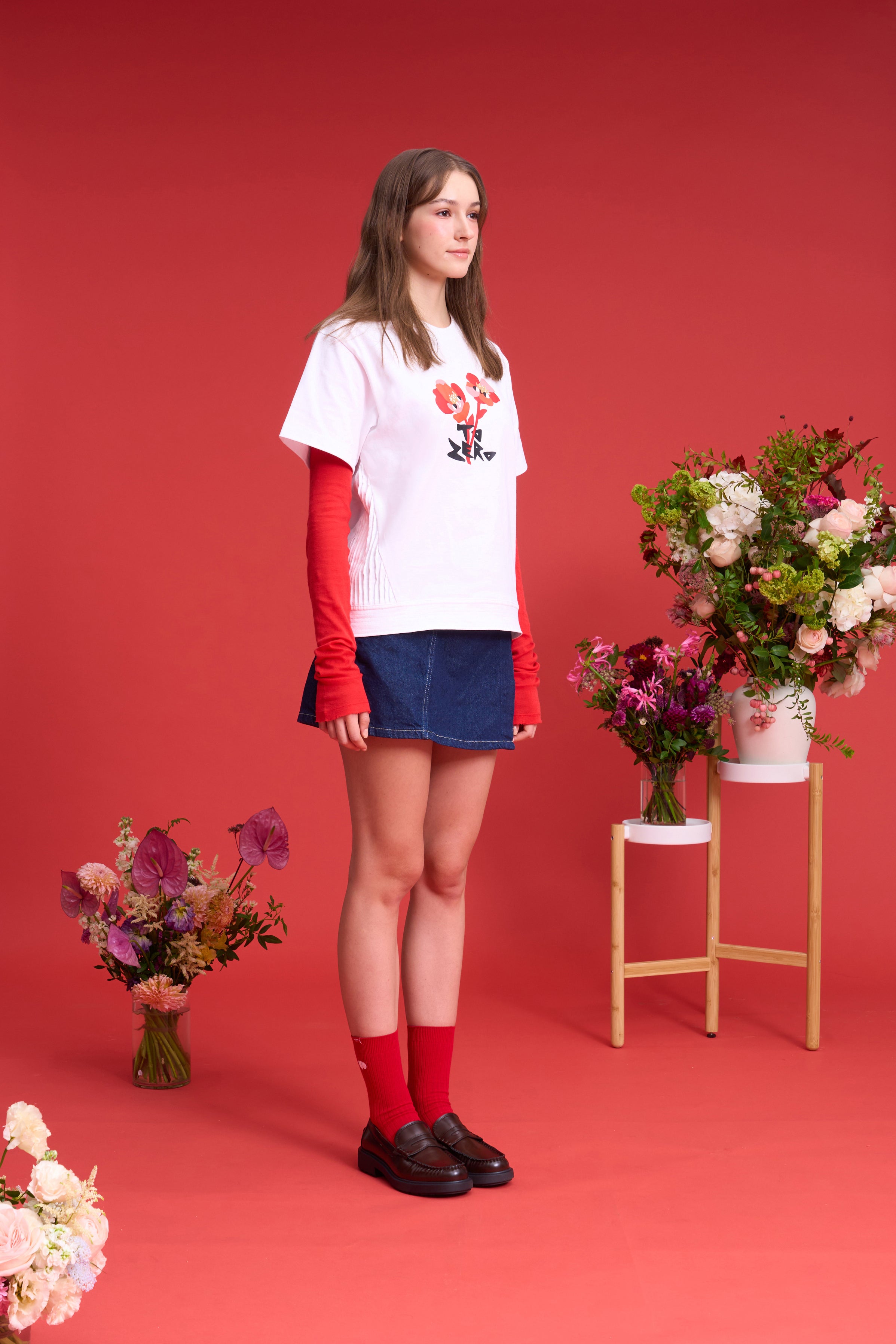 TO ZERO 'Floral Friends' T-SHIRT (WHITE)