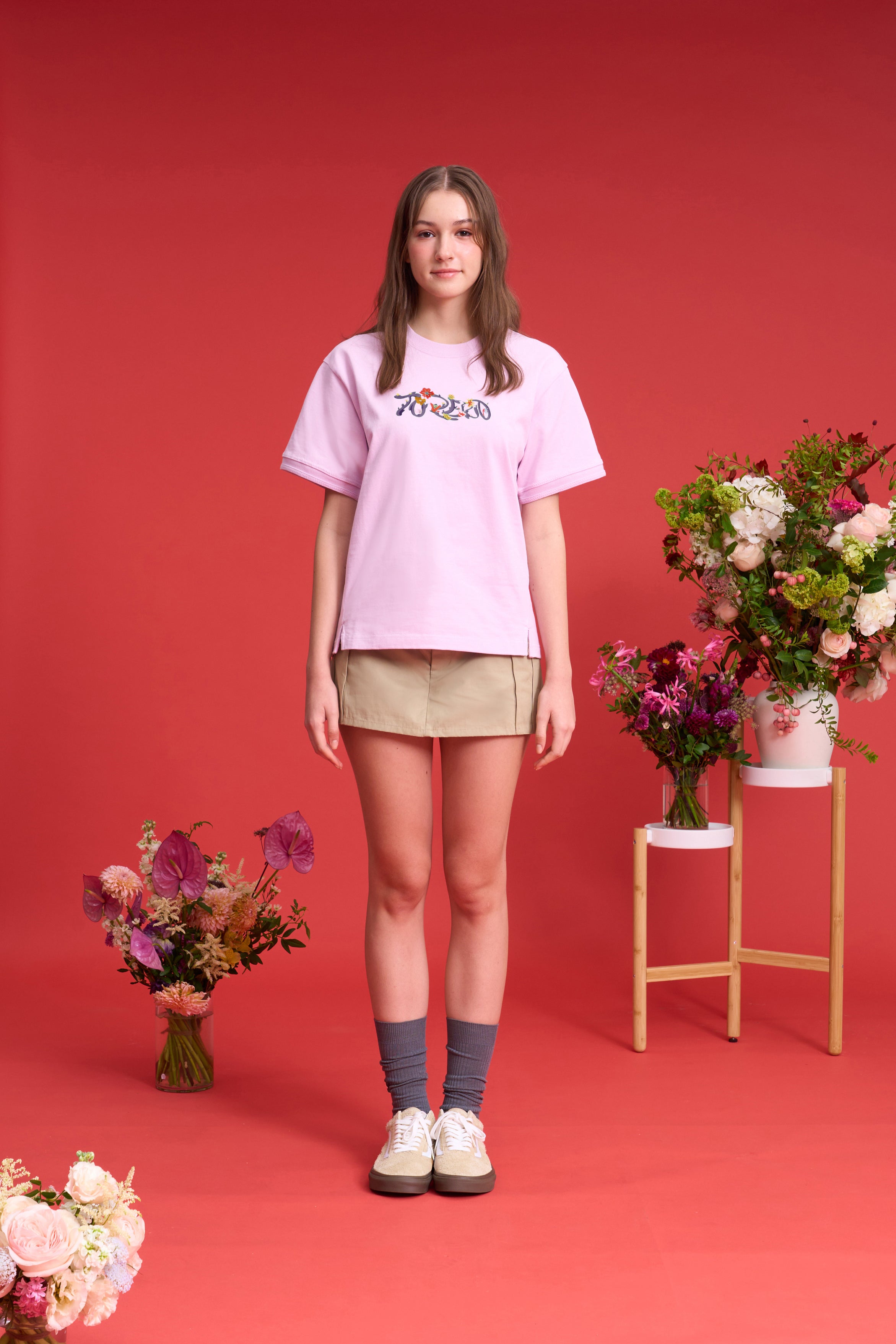 TO ZERO 'Floral Fete'  T-SHIRT (LIGHT LAVENDER)
