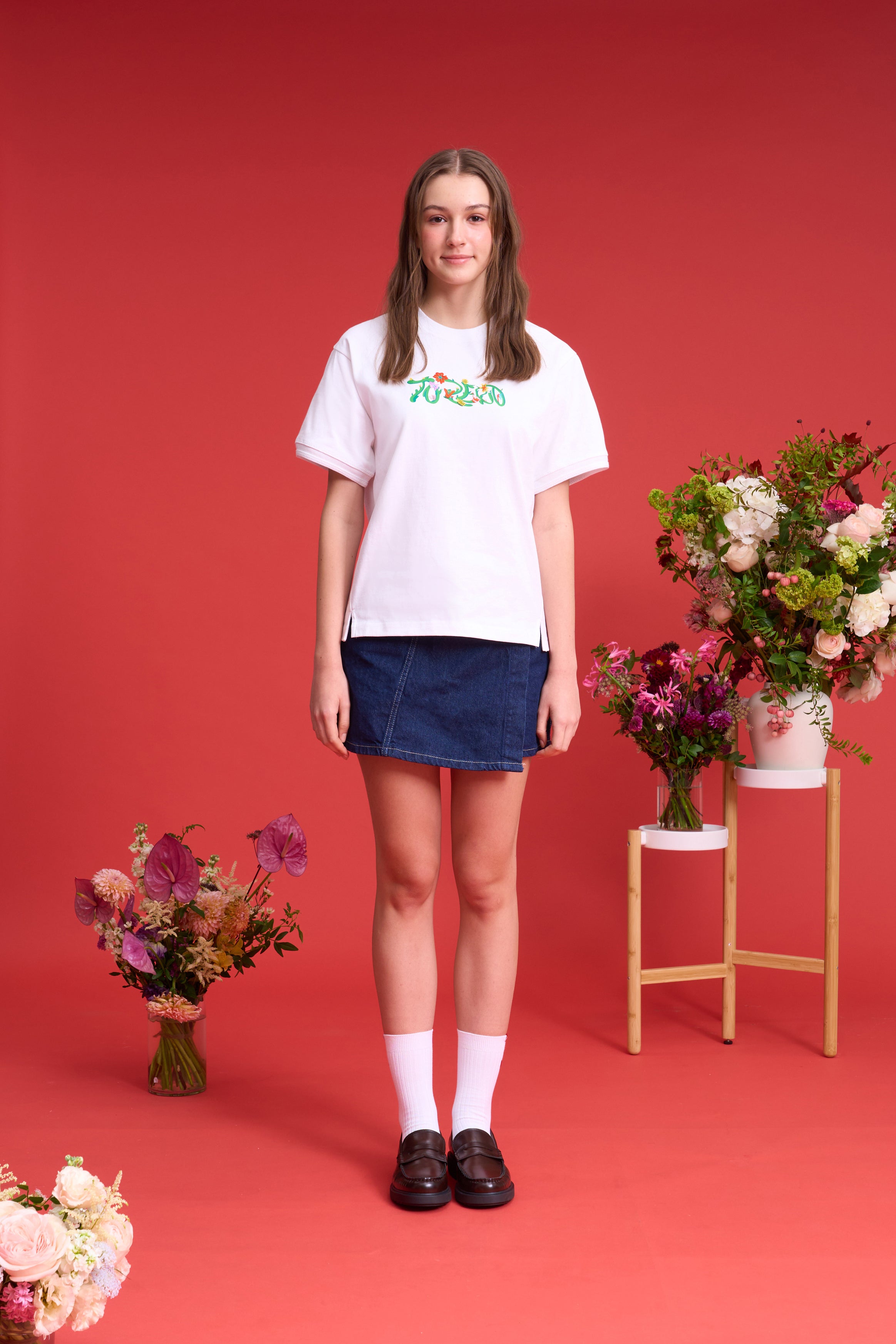 TO ZERO 'Floral Fete'  T-SHIRT (WHITE)