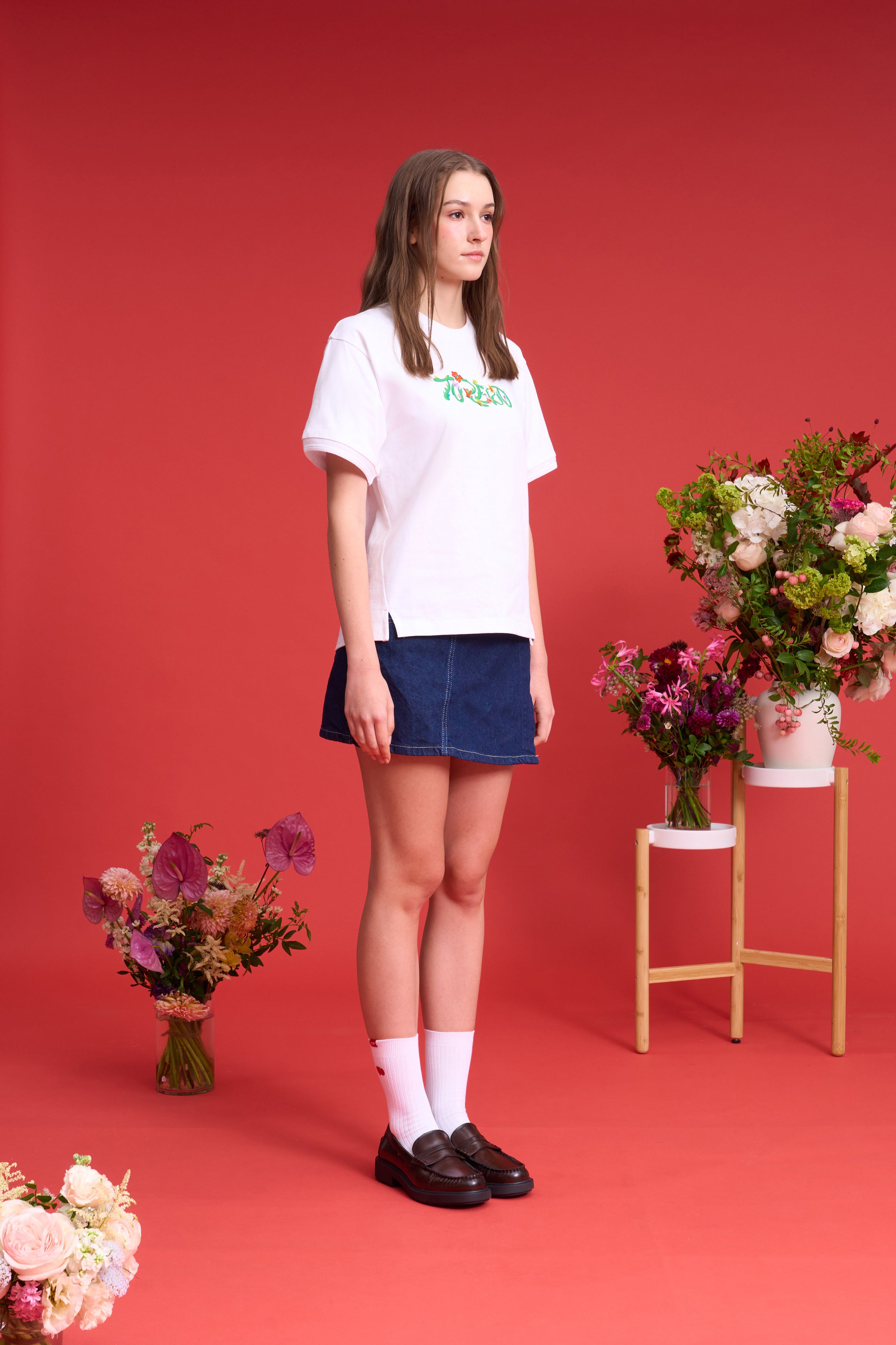 TO ZERO 'Floral Fete'  T-SHIRT (WHITE)