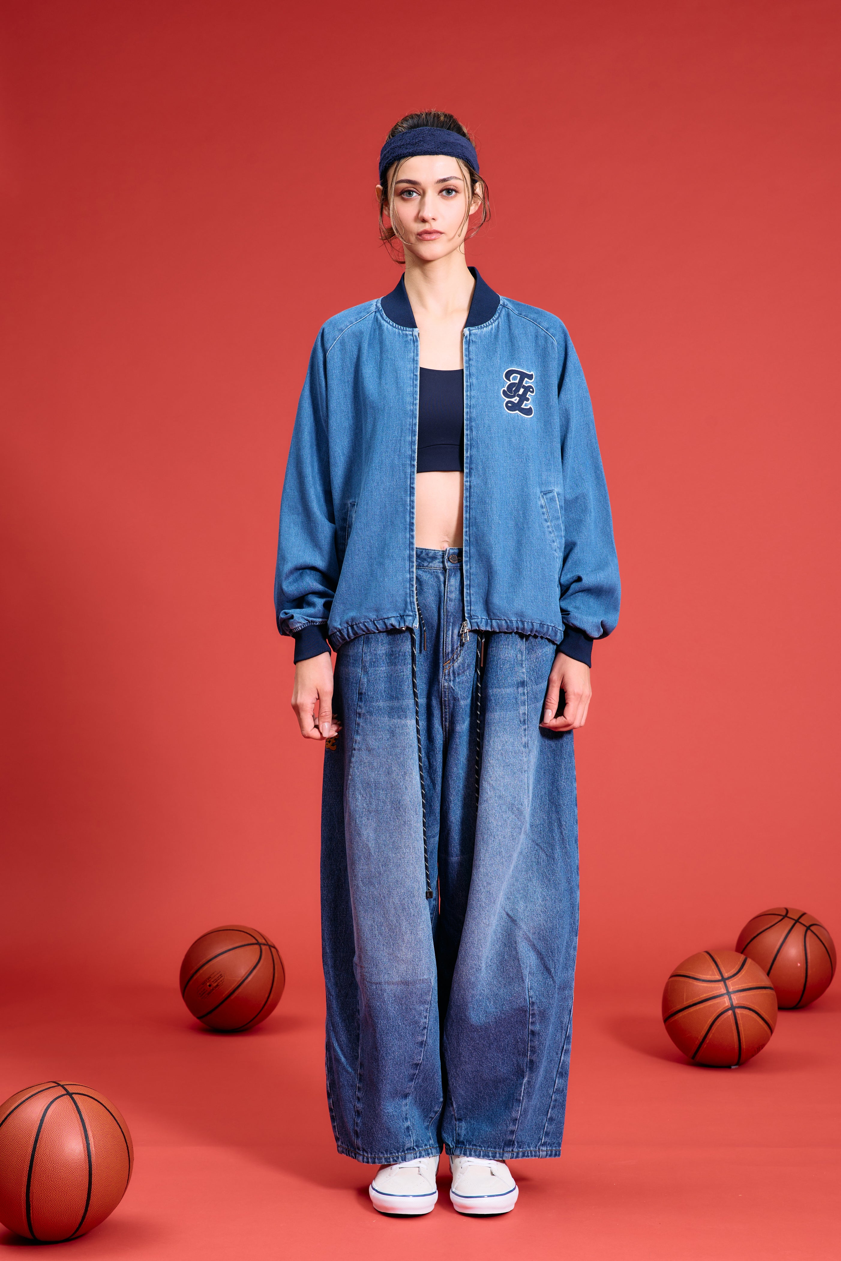 TO ZERO 'TZ VARSITY' TEAM JACKET (WASHED BLUE)