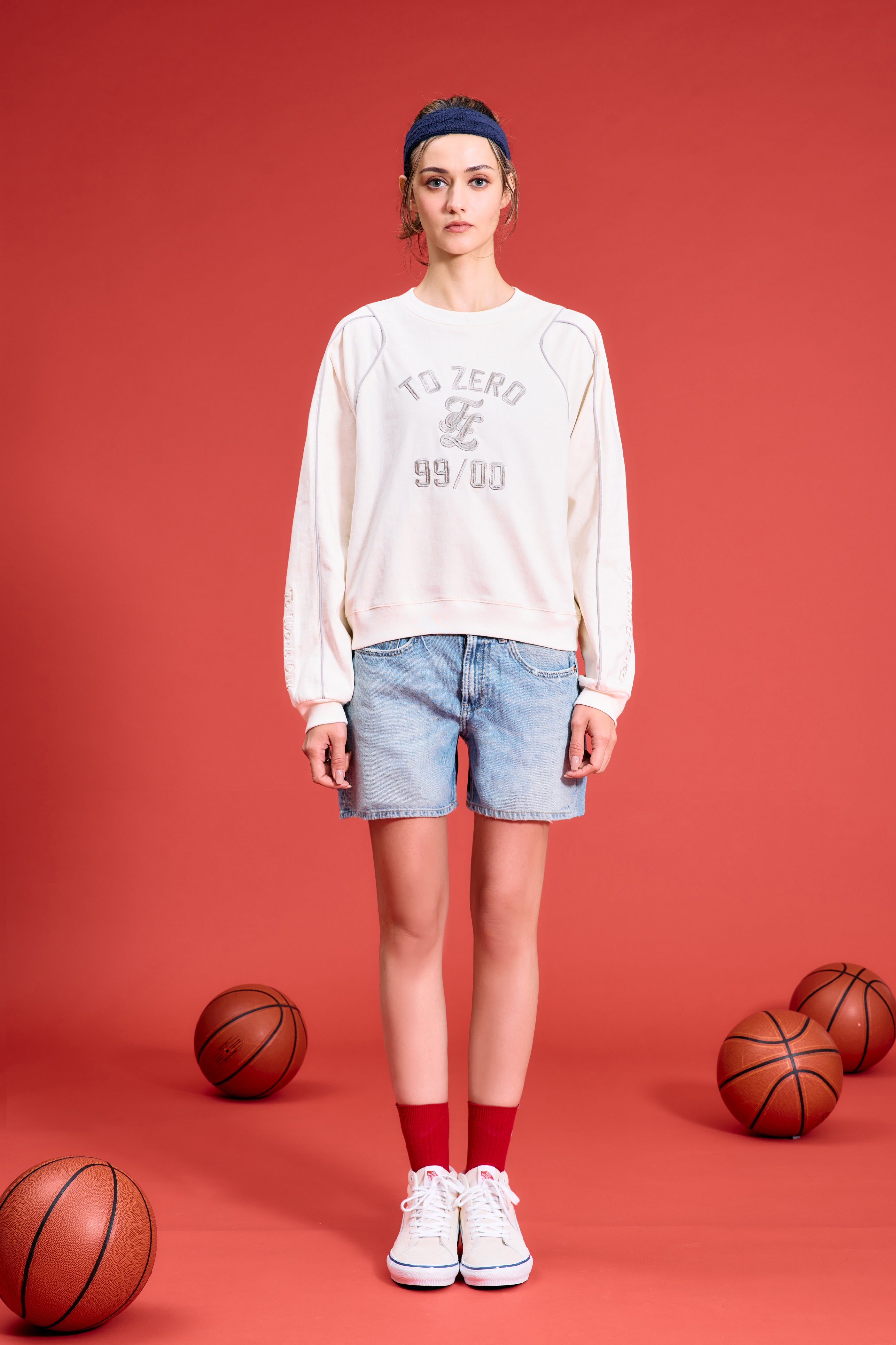TO ZERO 99/00 CONTRAST PIPING DETAIL TOP (OFF WHITE)